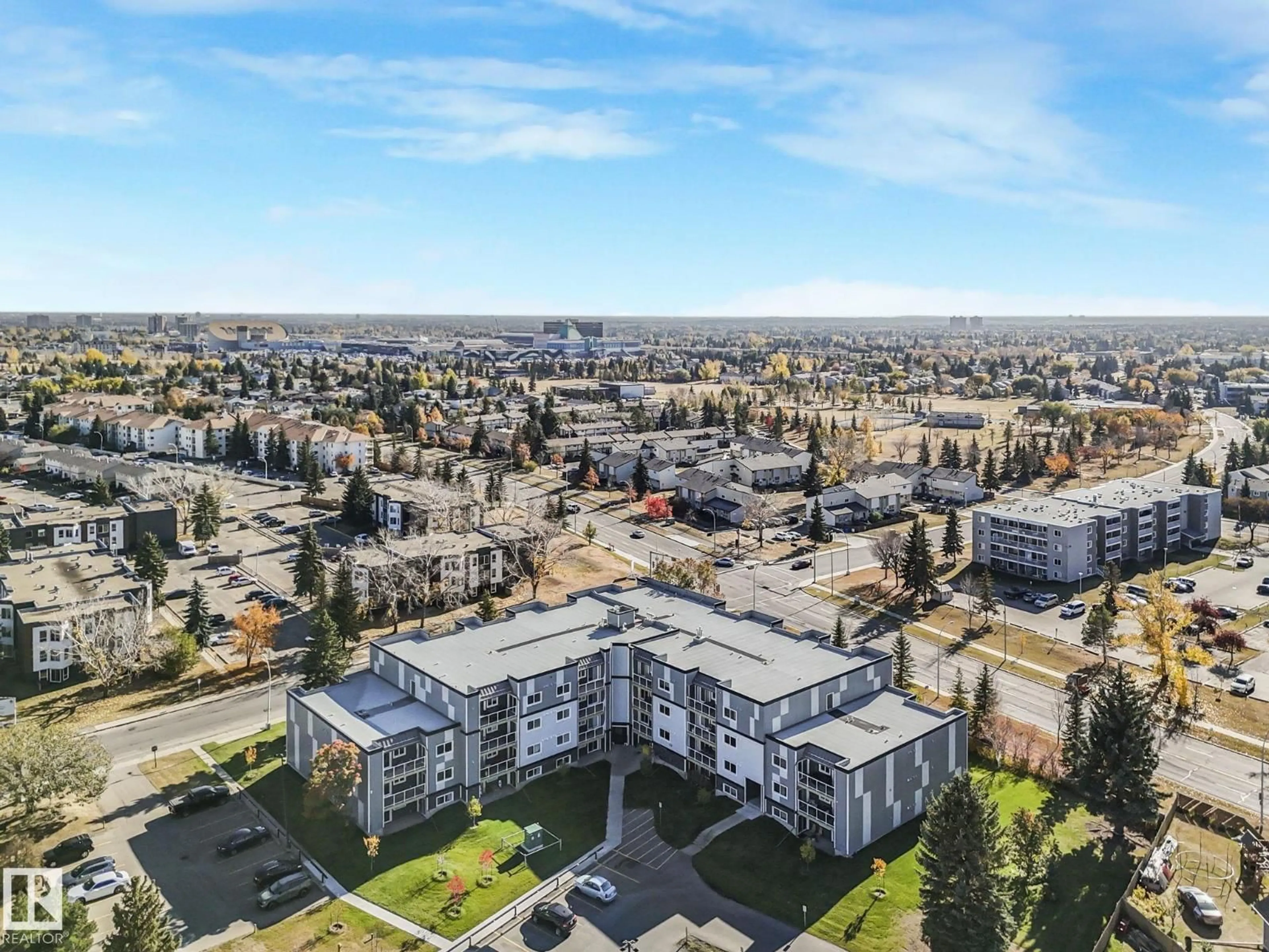 A pic from outside/outdoor area/front of a property/back of a property/a pic from drone, city buildings view from balcony for #109 - 9504 182 ST NW, Edmonton Alberta T5T3A7