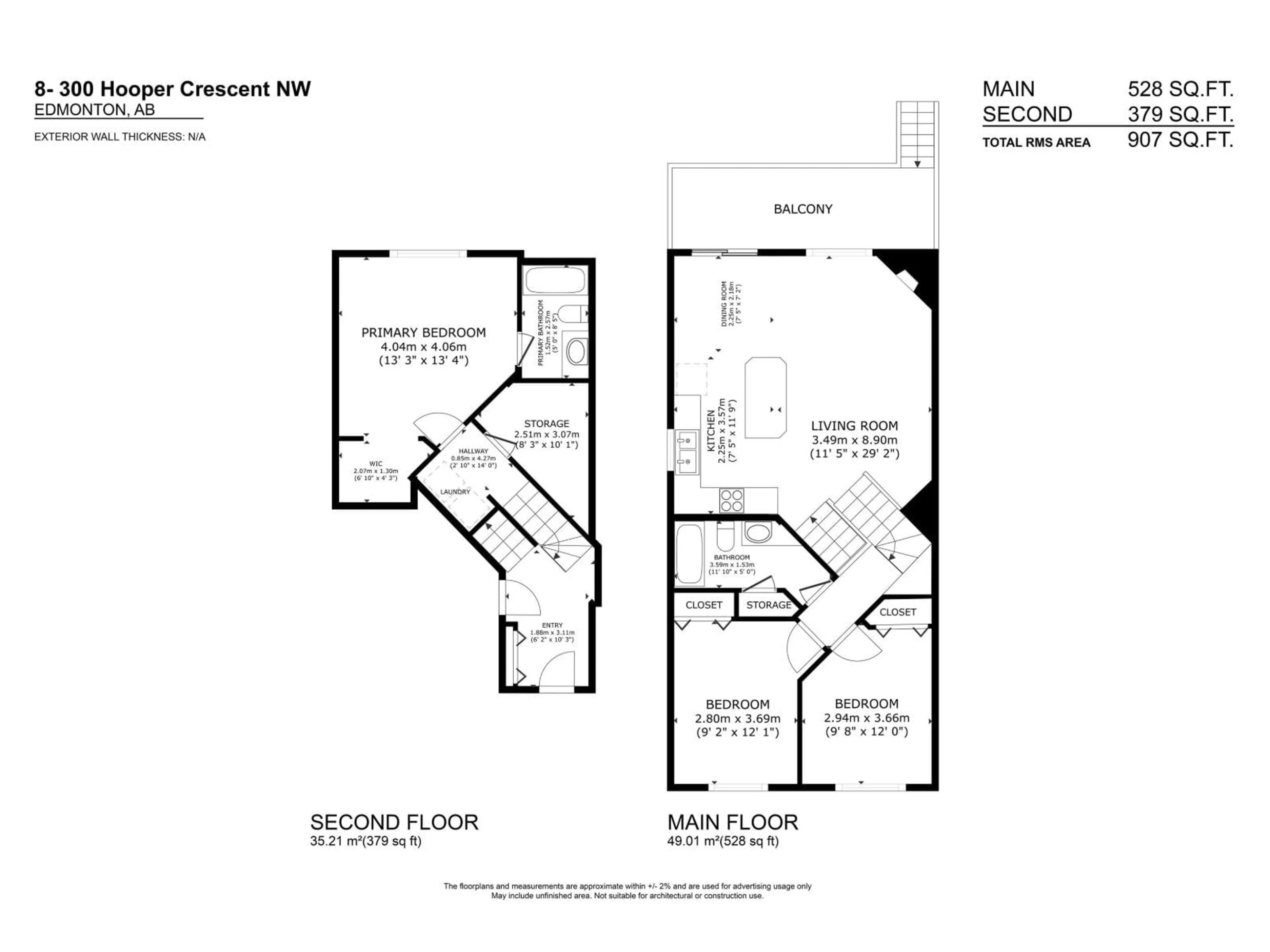 Floor plan for #8 - 300 HOOPER CR, Edmonton Alberta T5A5B3