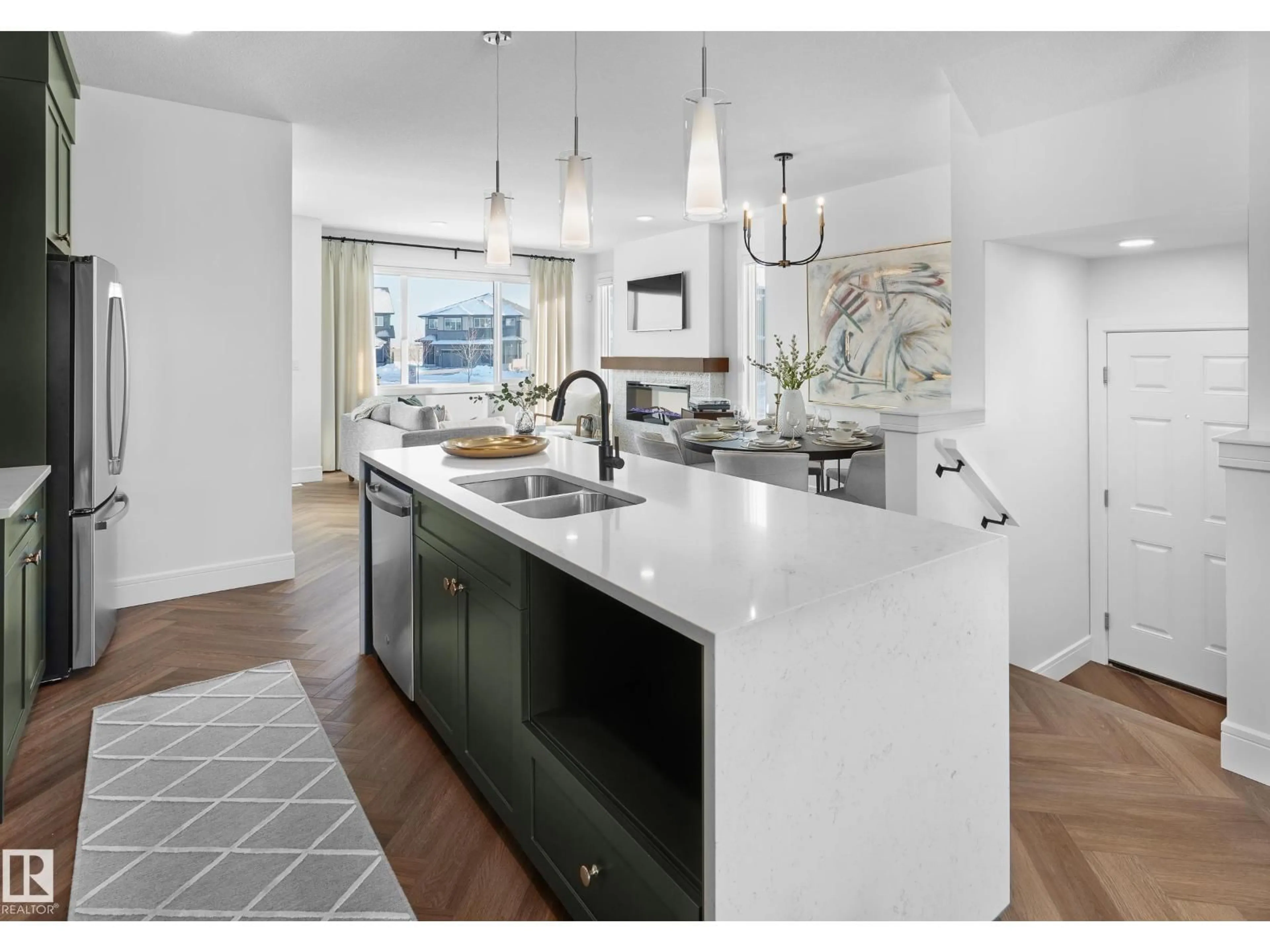 Open concept kitchen, ceramic/tile floor for 2427 CHOKECHERRY LI, Edmonton Alberta T6X2M8