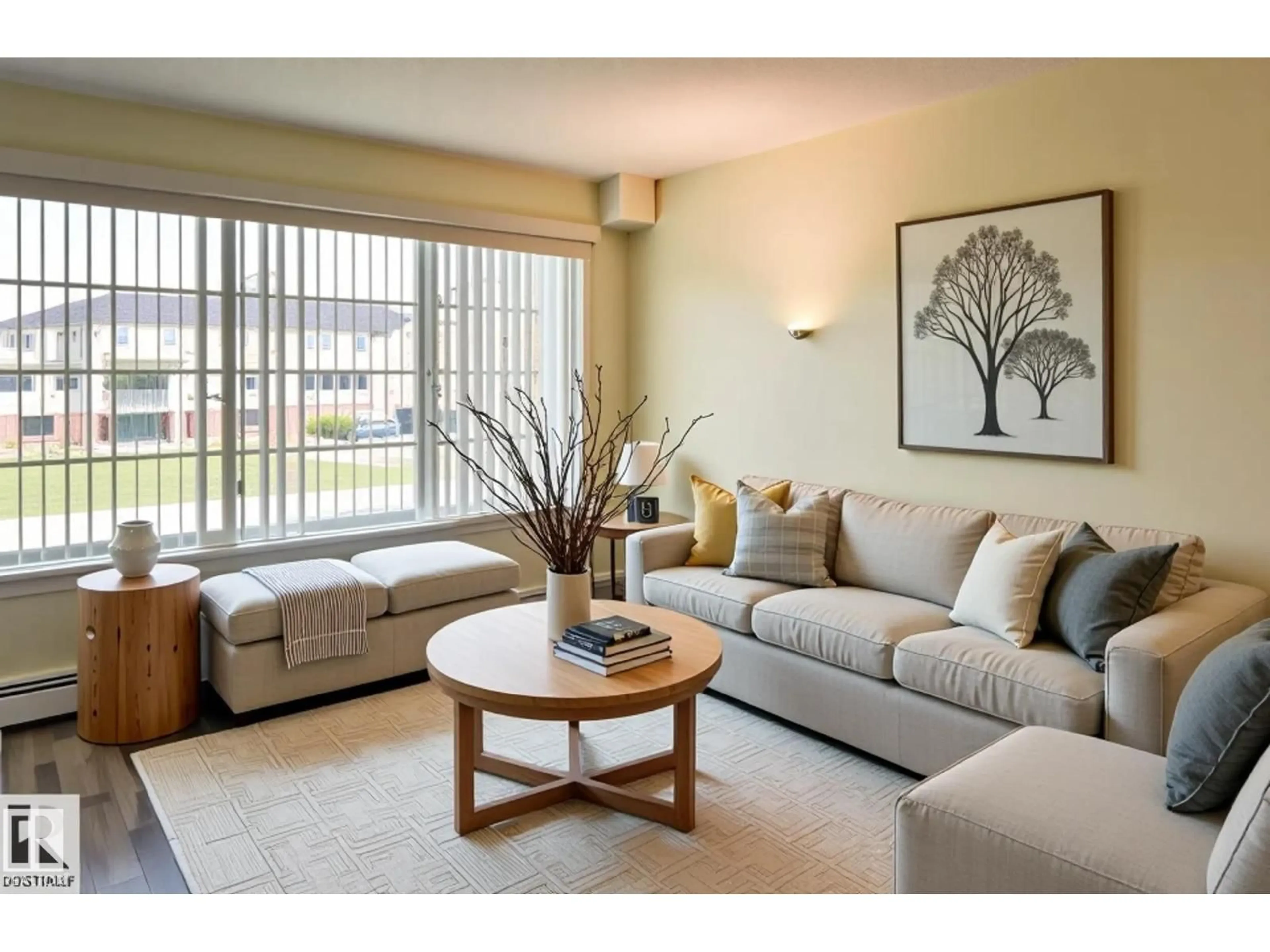 Living room with furniture, unknown for #210 - 3670 139 AV, Edmonton Alberta T5Y3N5