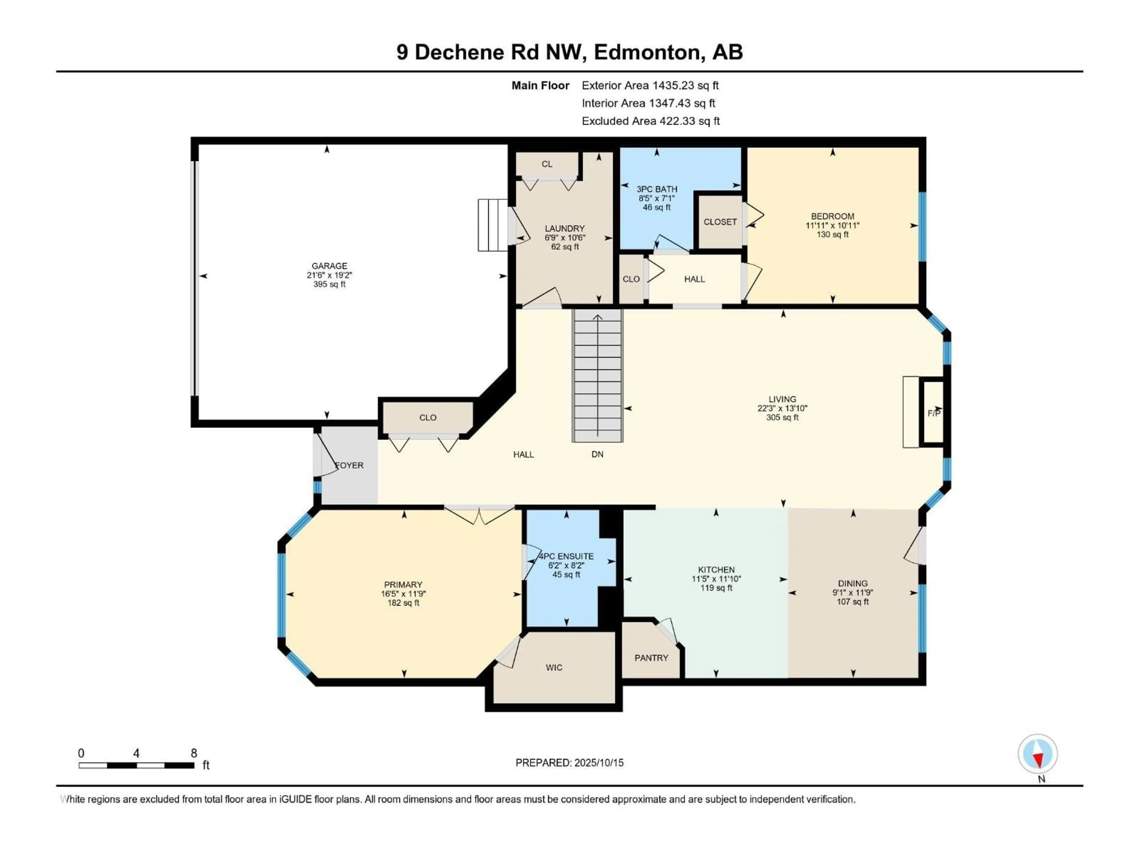 Floor plan for 9 - 4 DECHENE RD NW, Edmonton Alberta T6M2V1