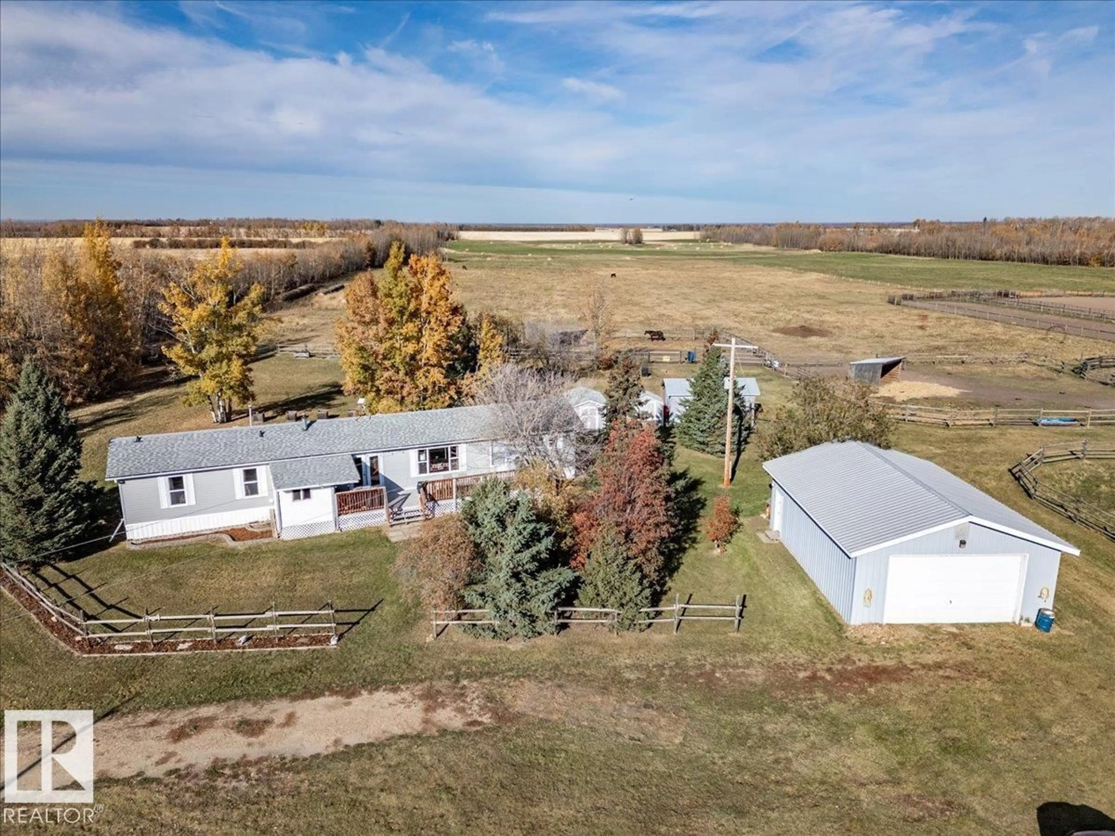 A pic from outside/outdoor area/front of a property/back of a property/a pic from drone, unknown for 28154 TWP RD, Rural Leduc County Alberta T0C2P0