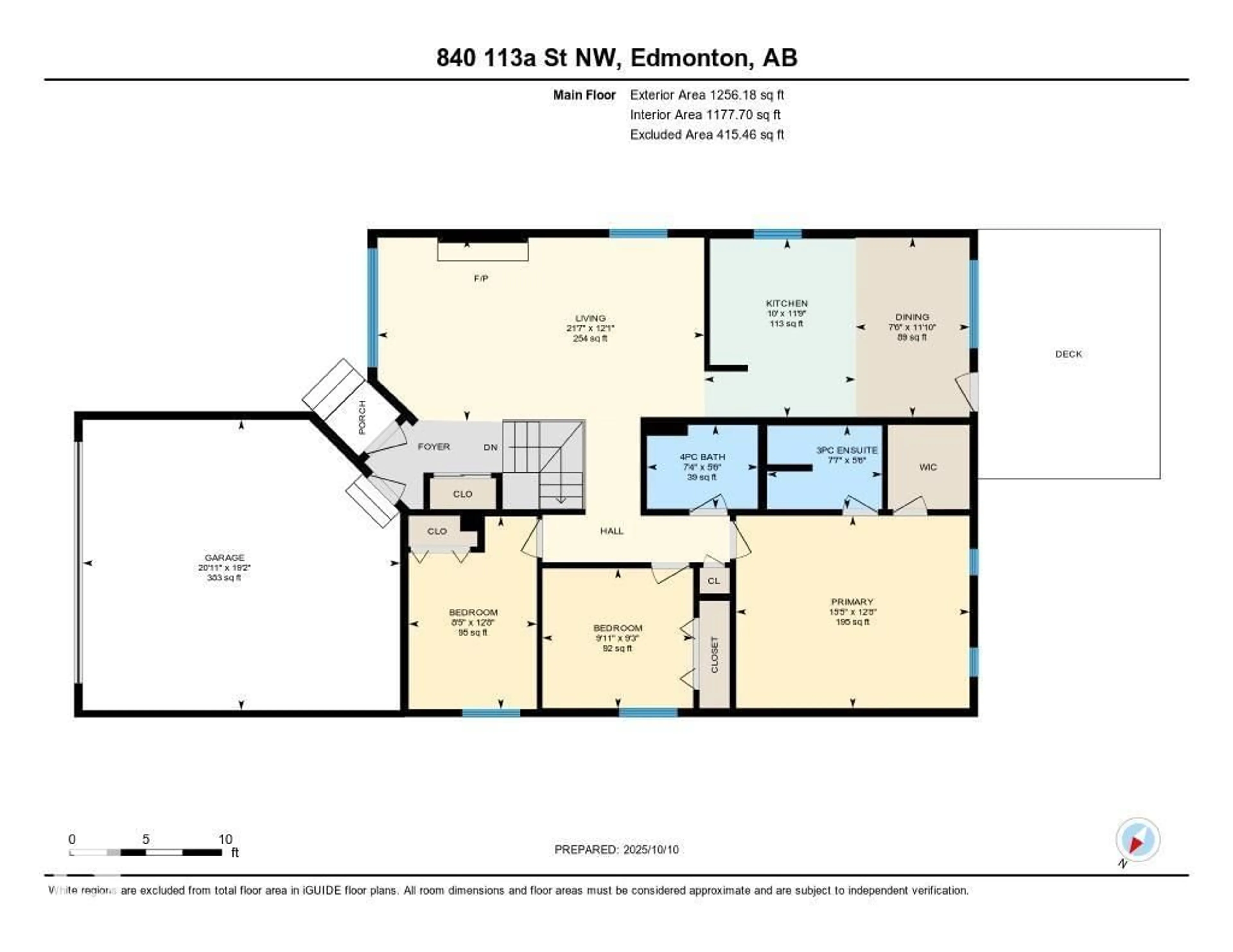 Floor plan for 840 113A ST, Edmonton Alberta T6J6W4