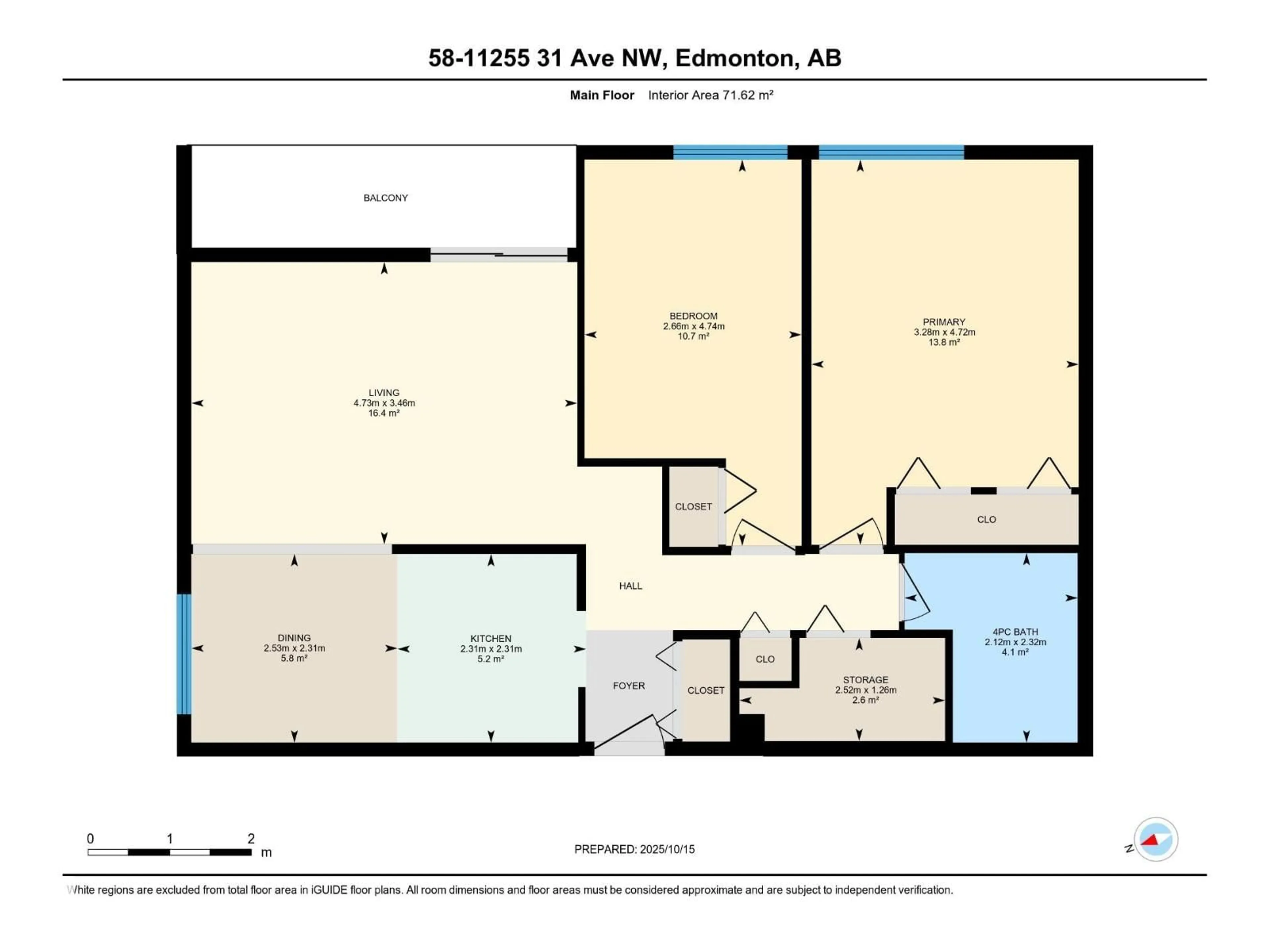 Floor plan for #58 - 11255 31 AV, Edmonton Alberta T6J3V6