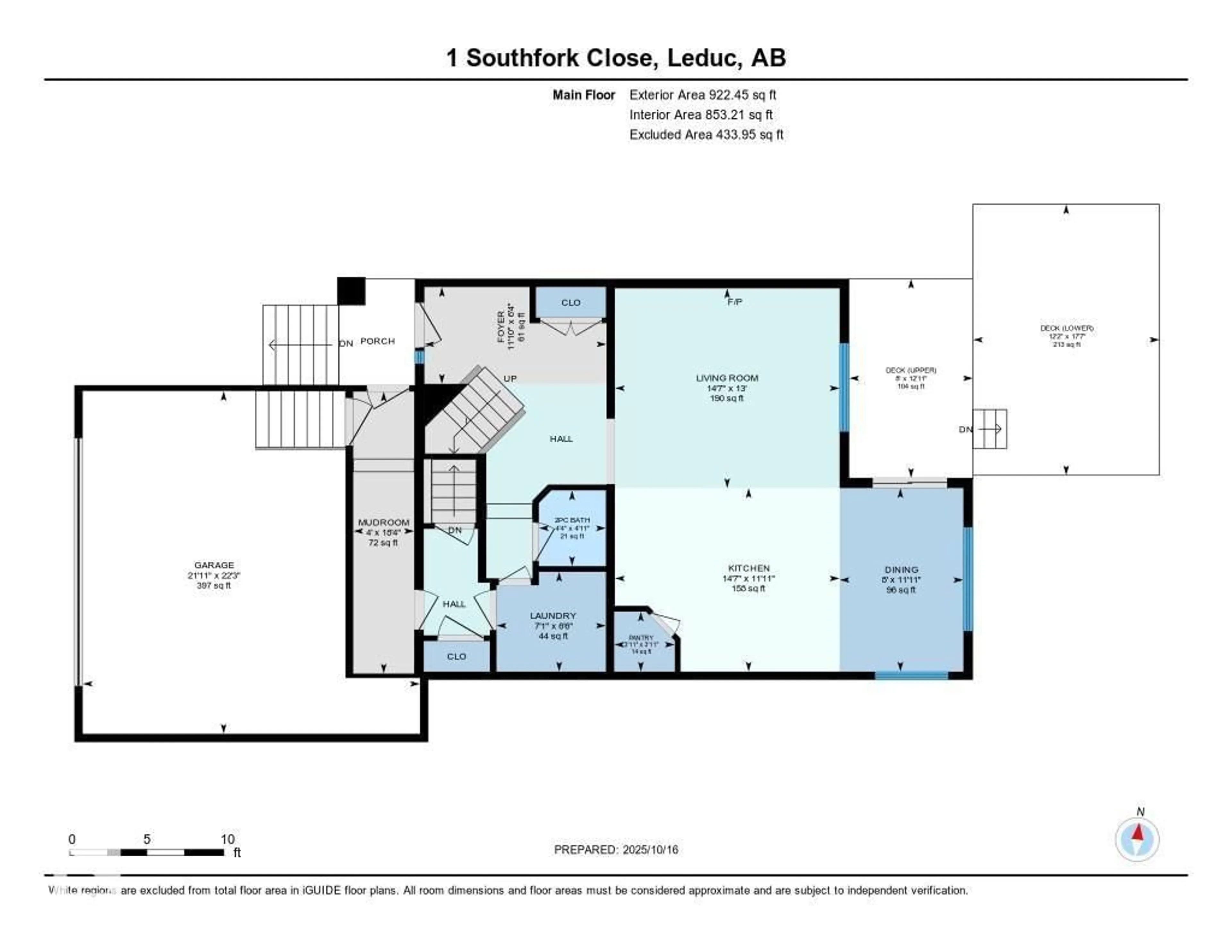 Floor plan for 1 SOUTHFORK CL, Leduc Alberta T9E0P3
