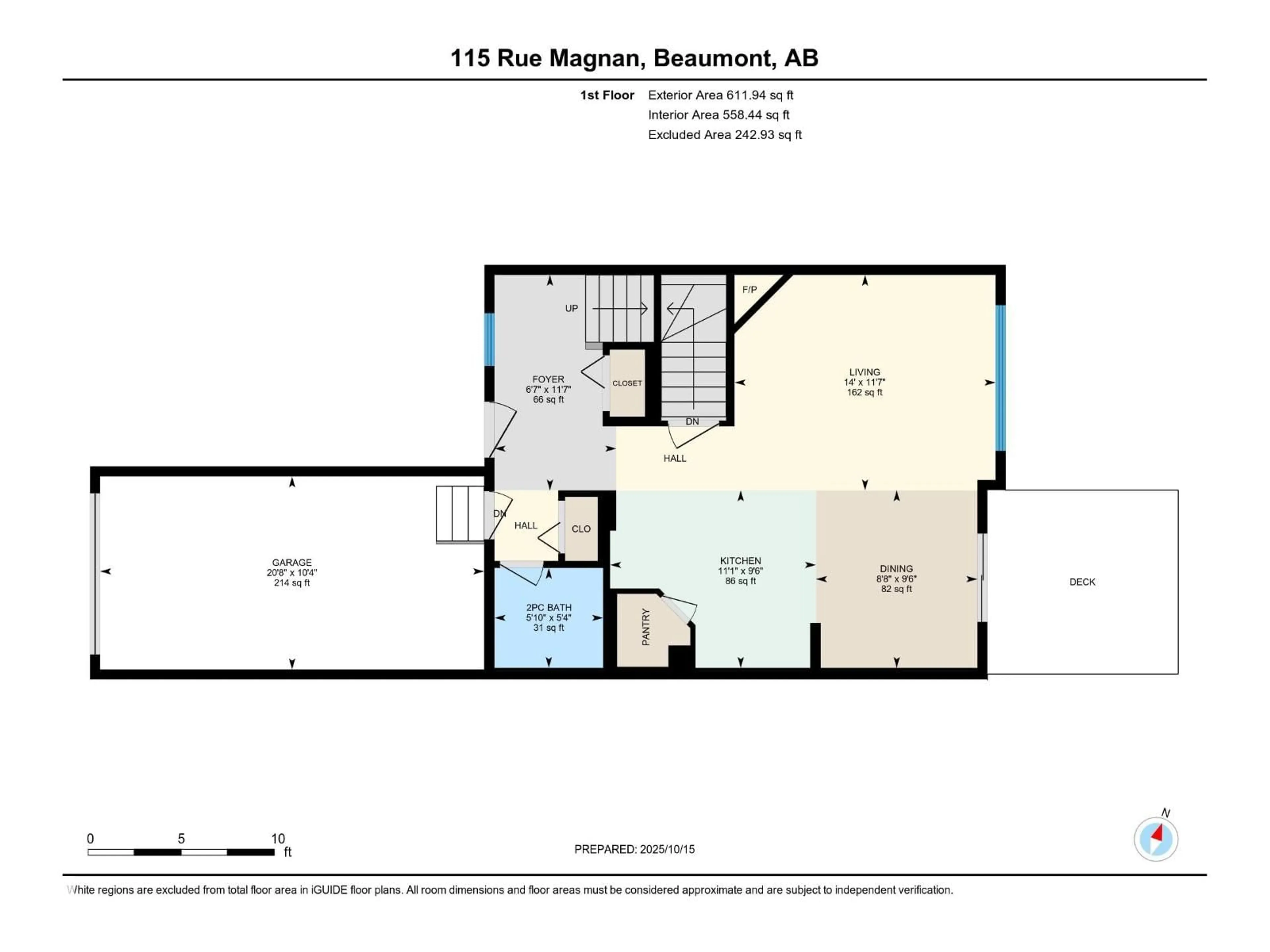 Floor plan for 115 RUE MAGNAN, Beaumont Alberta T4X0B6