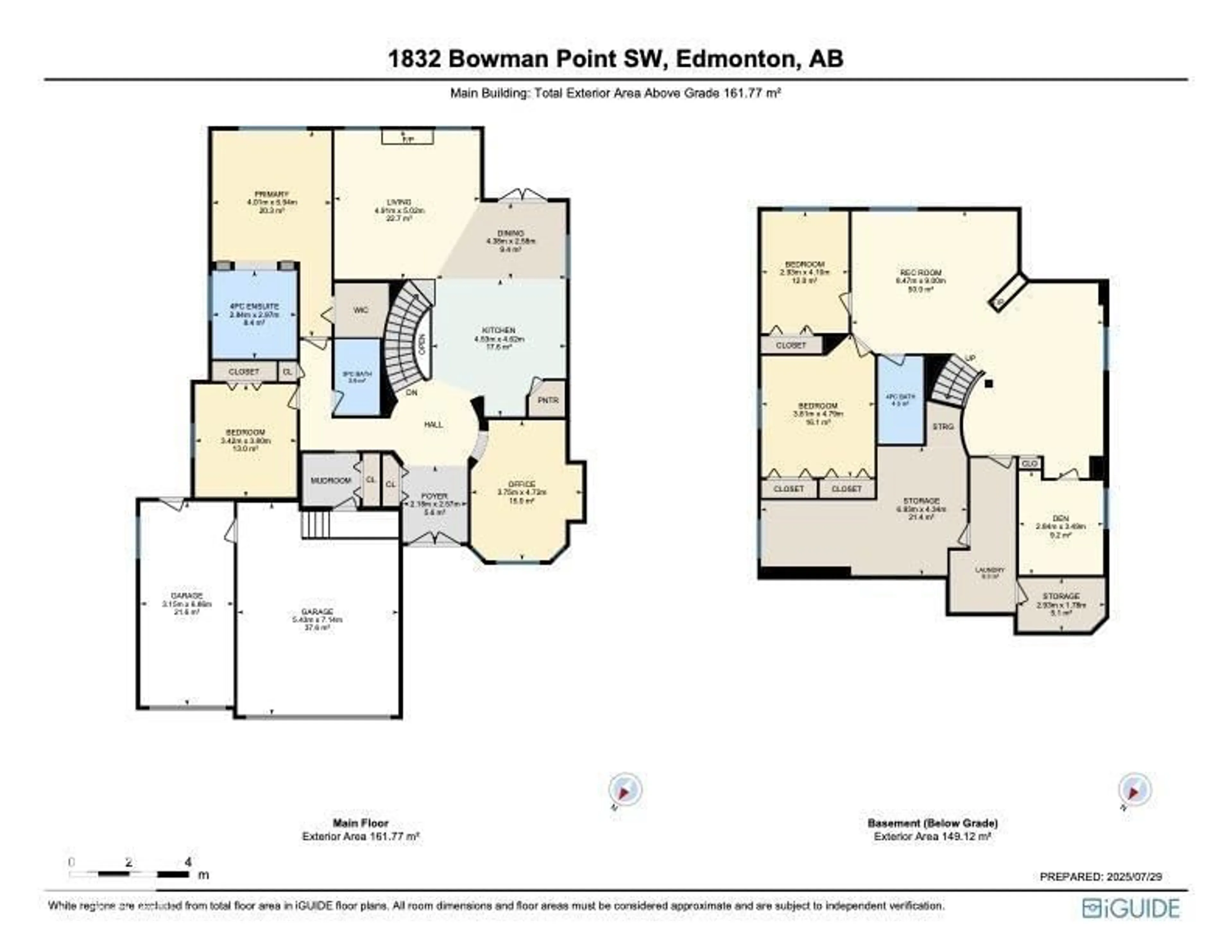Floor plan for 1832 BOWMAN PT, Edmonton Alberta T6W1P7