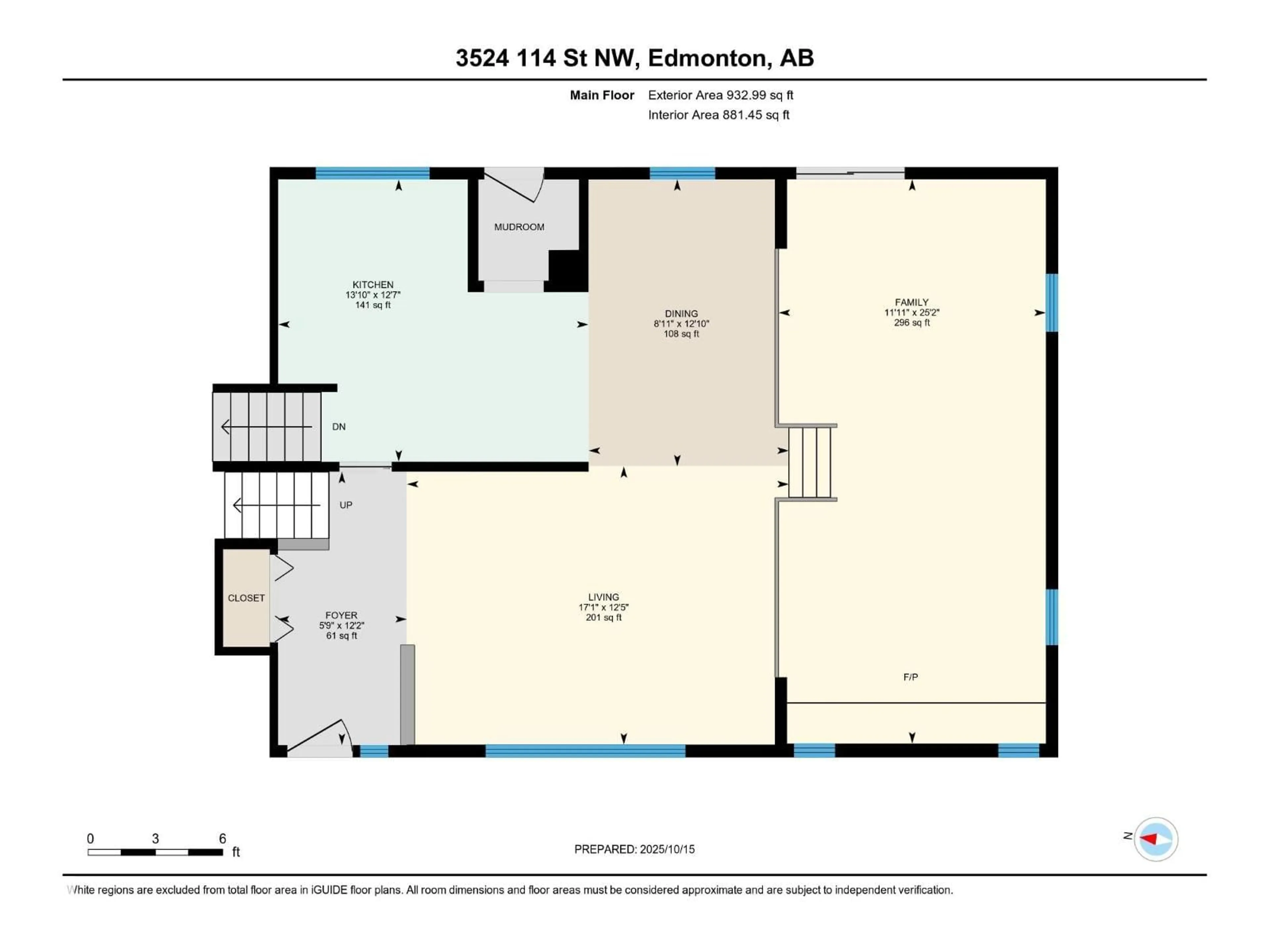 Floor plan for 3524 114 ST, Edmonton Alberta T6J1L9