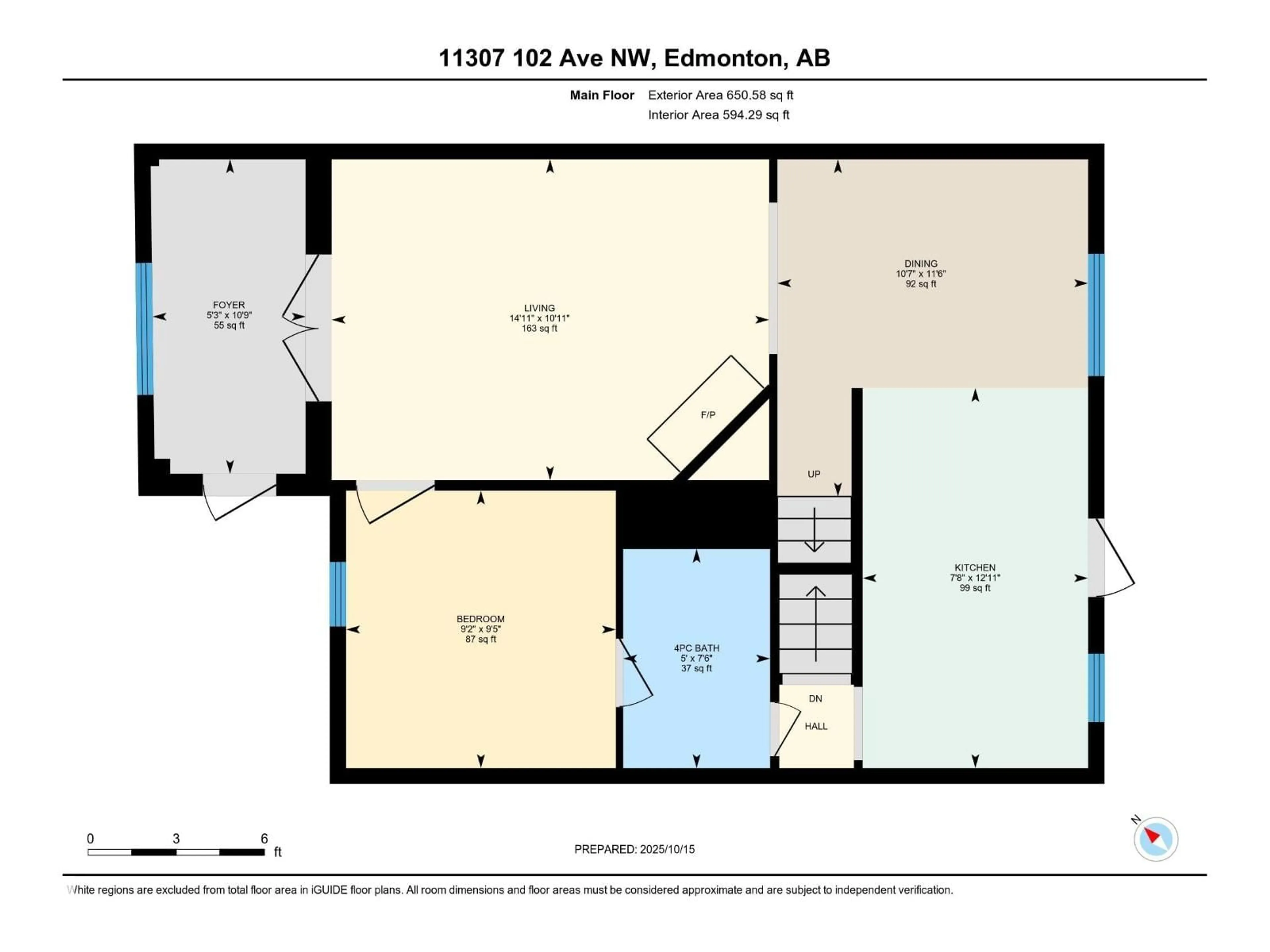 Floor plan for 11307 102 AV, Edmonton Alberta T5P0P6