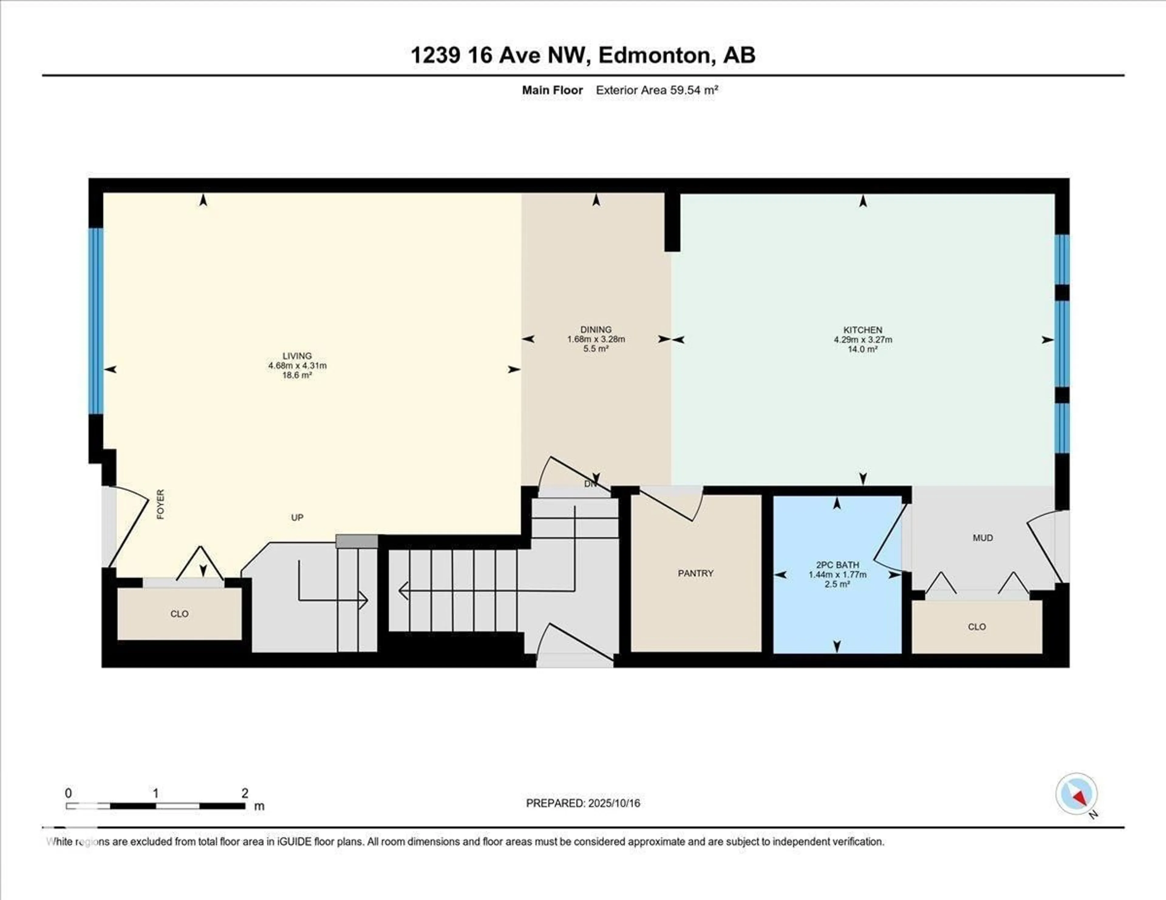 Floor plan for 1239 16 AV, Edmonton Alberta T6T0S9