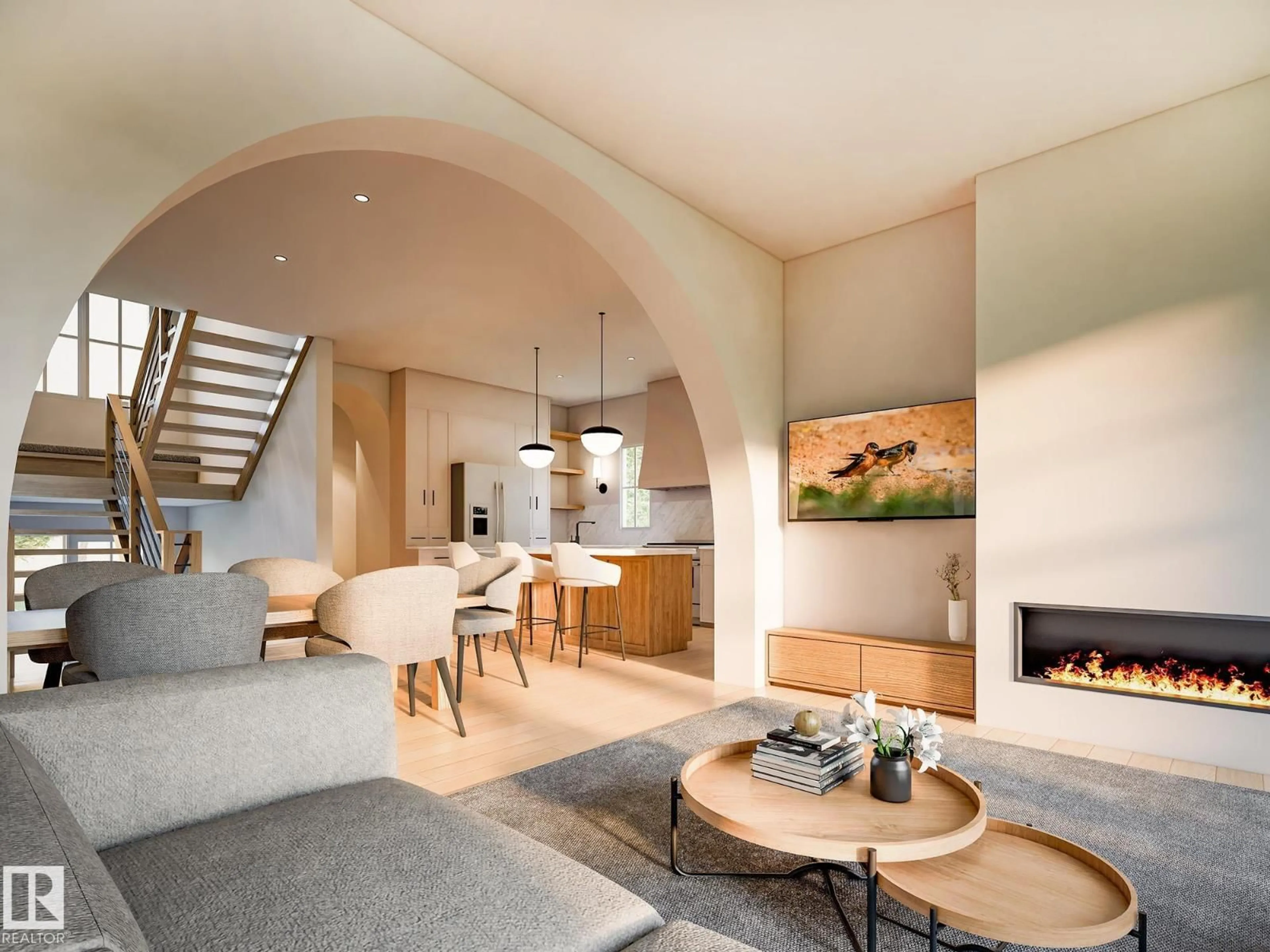 Living room with furniture, unknown for NW - 6303 109B AV, Edmonton Alberta T6A1S7