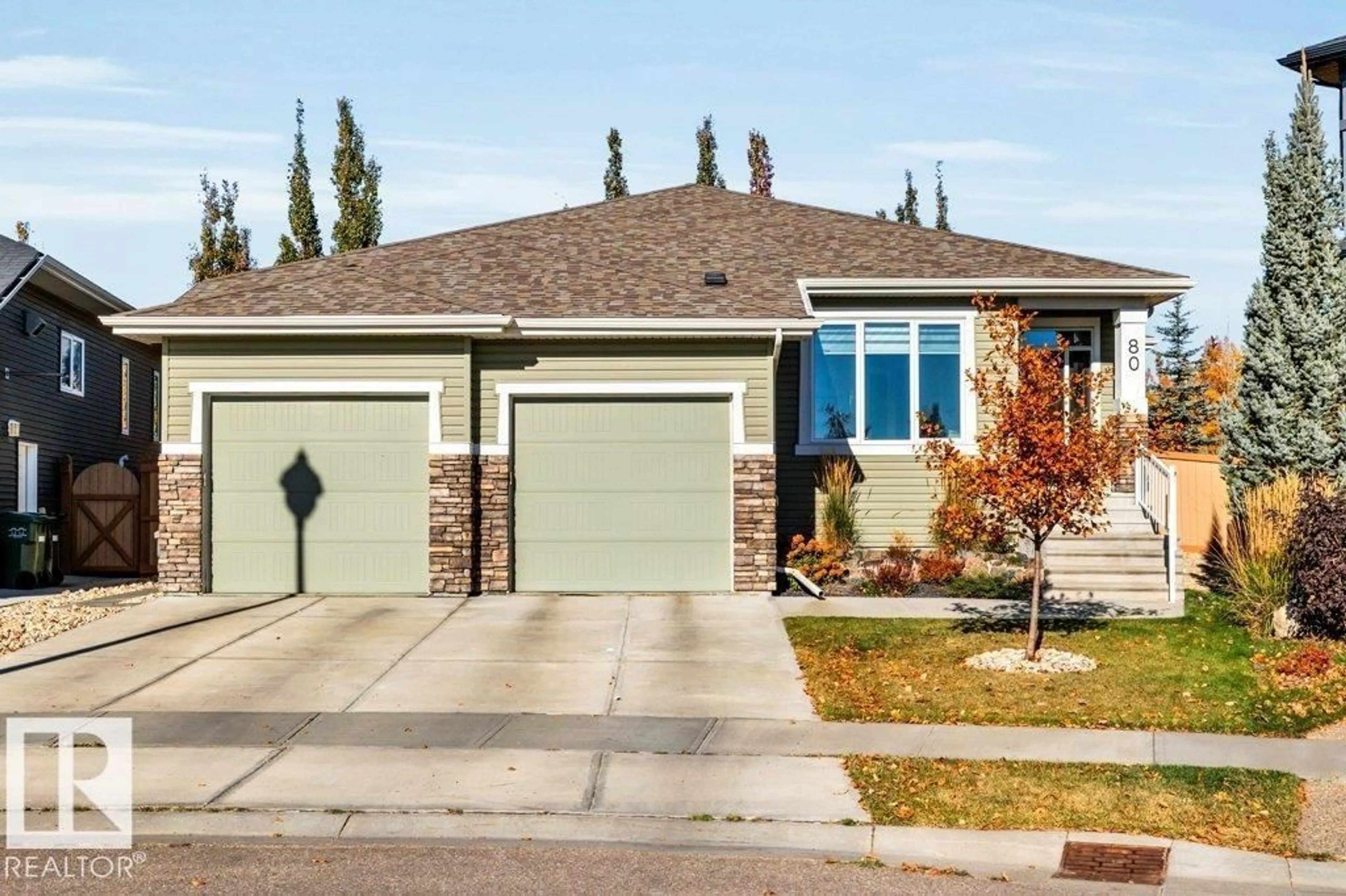 Home with vinyl exterior material, street for 80 WESTLIN DR, Leduc Alberta T9E0N7