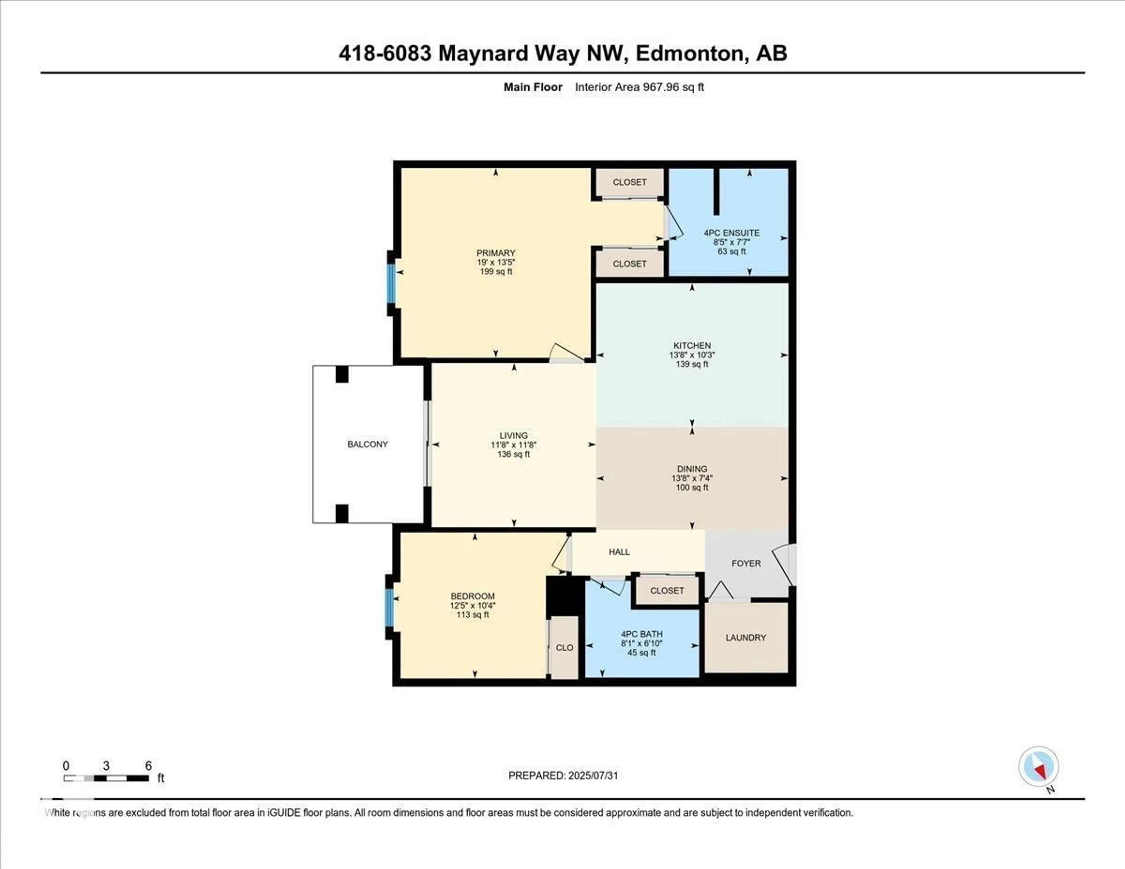 Floor plan for 6083 - 418 MAYNARD WY, Edmonton Alberta T6R0R5