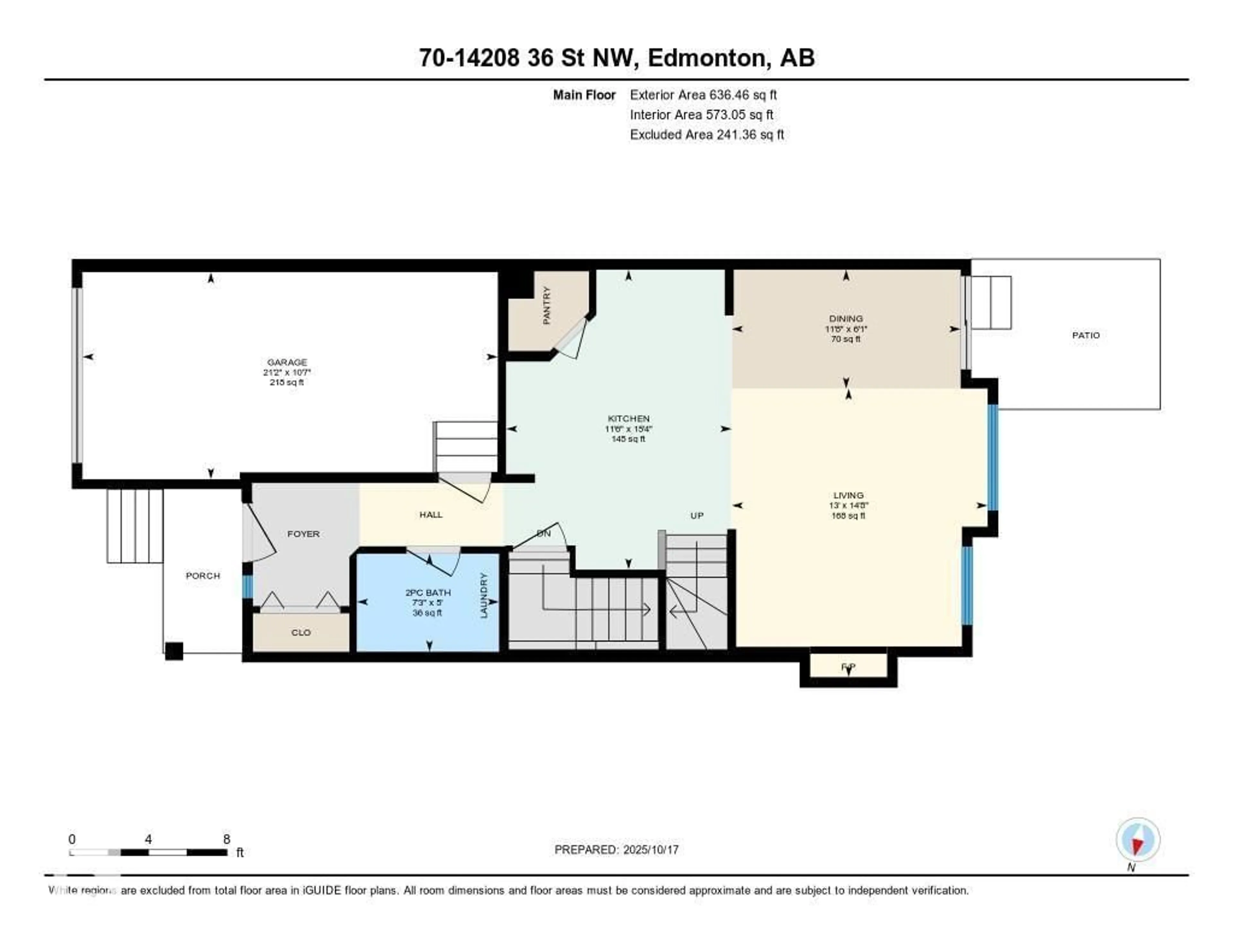 Floor plan for #70 - 14208 36 ST, Edmonton Alberta T5Y0E4