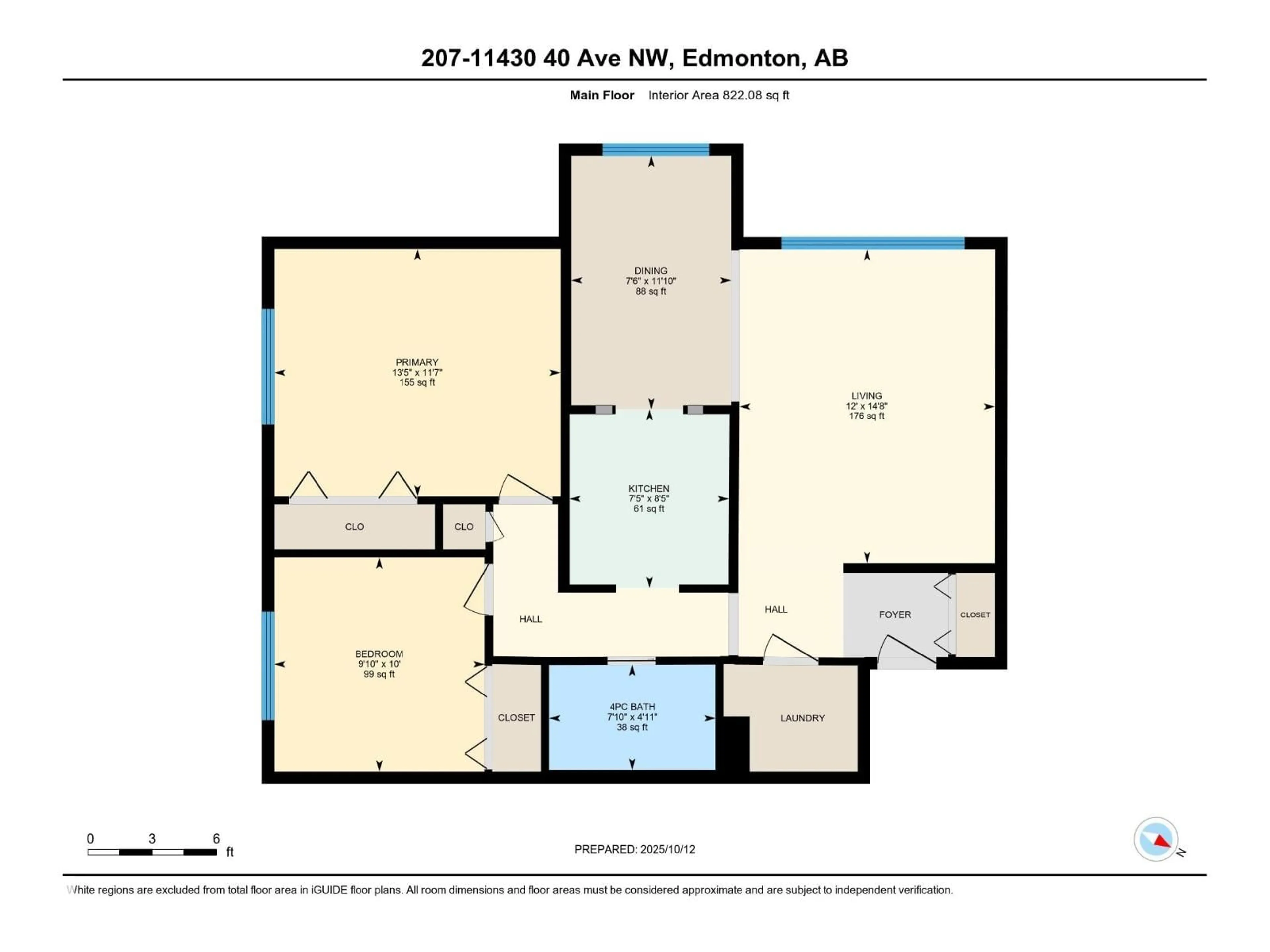 Floor plan for 207 - 11430 40 AV NW, Edmonton Alberta T6J0R5