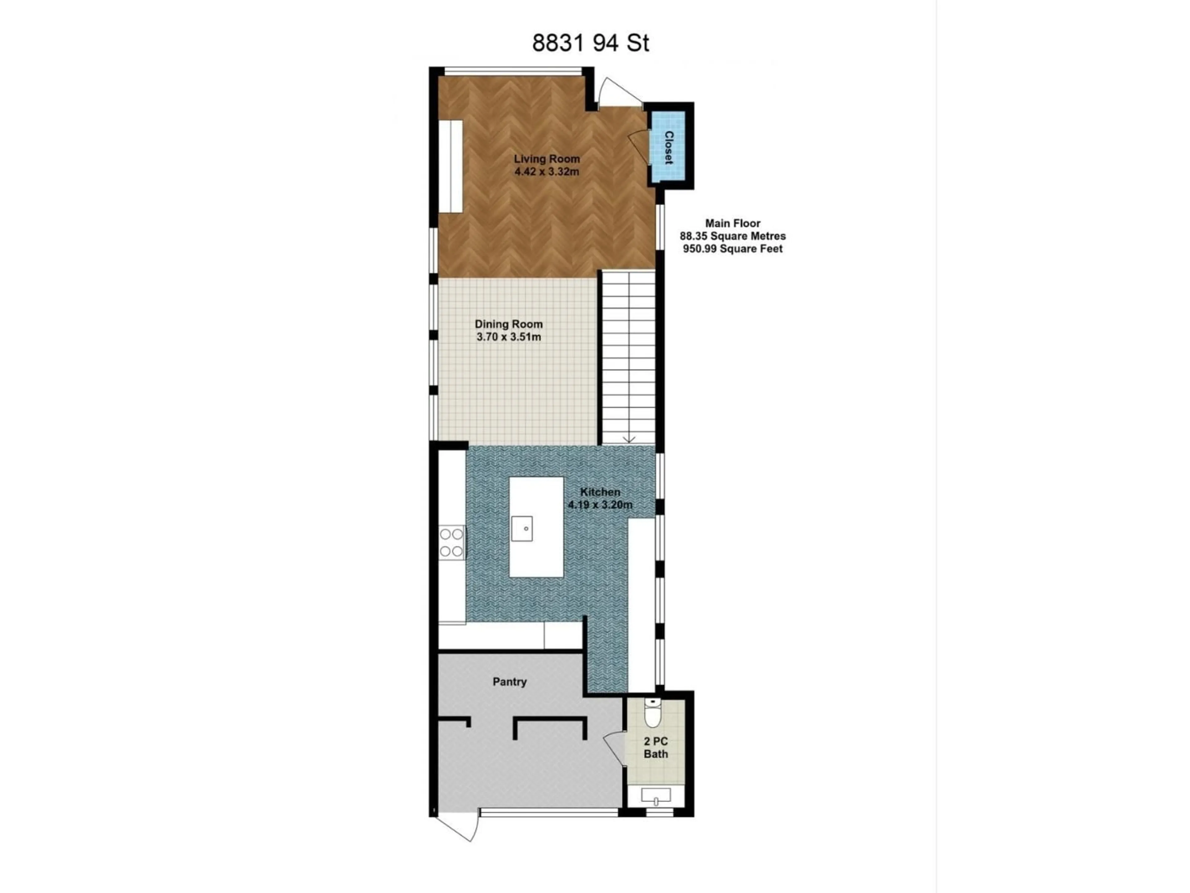 Floor plan for 8831 94 ST, Edmonton Alberta T6C3X2