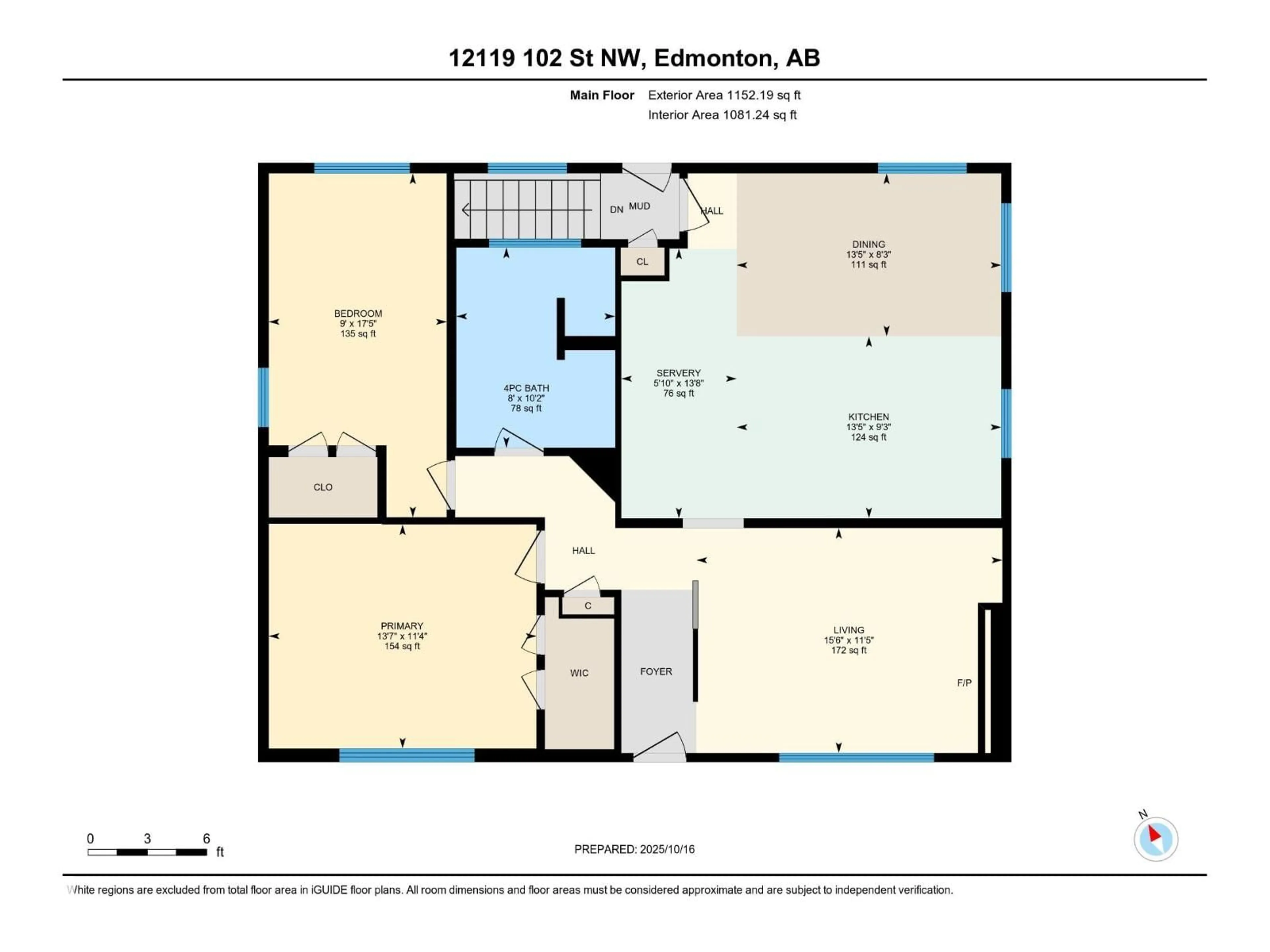 Floor plan for 12119 102 ST, Edmonton Alberta T5G2G8