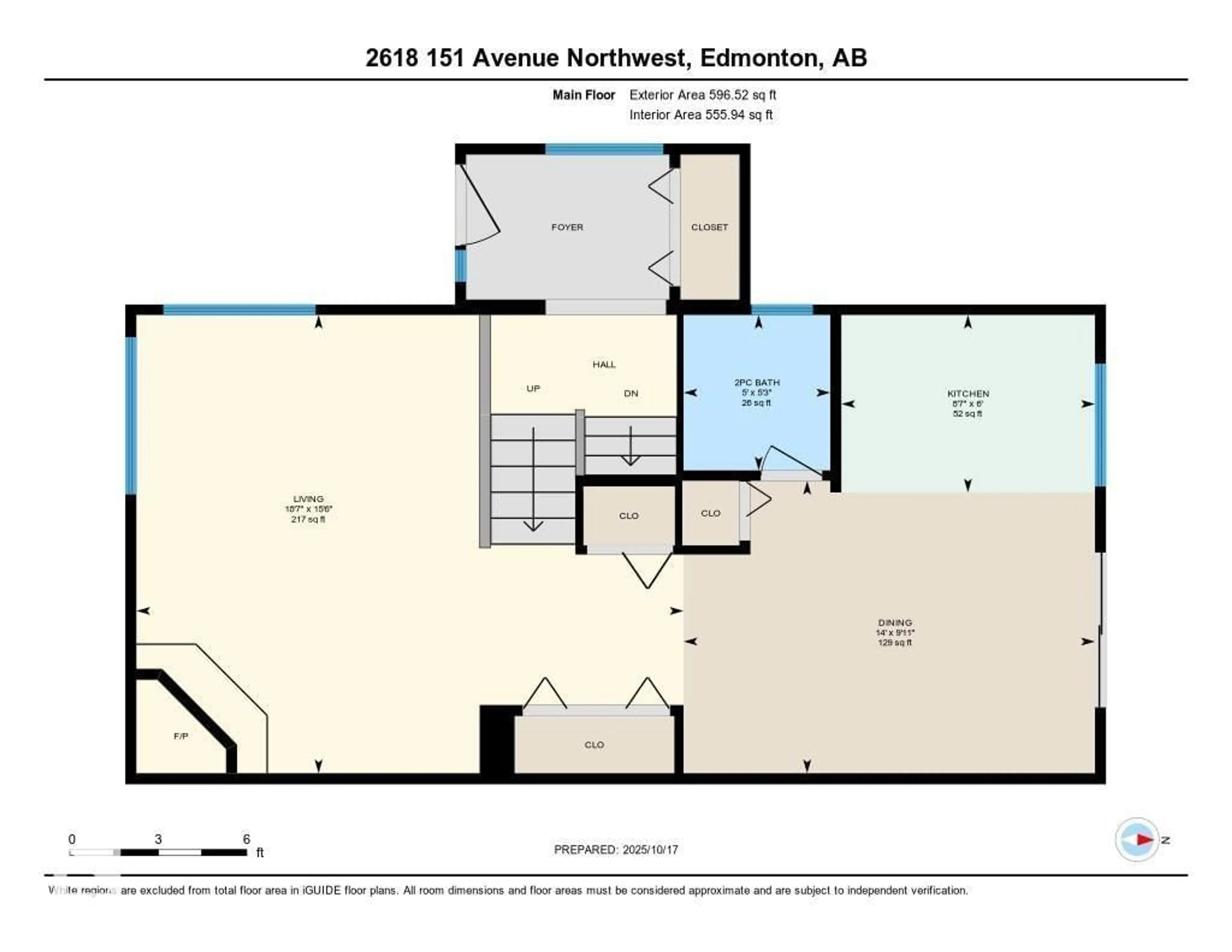 Floor plan for NW - 2618 151 AV, Edmonton Alberta T5Y1Z3