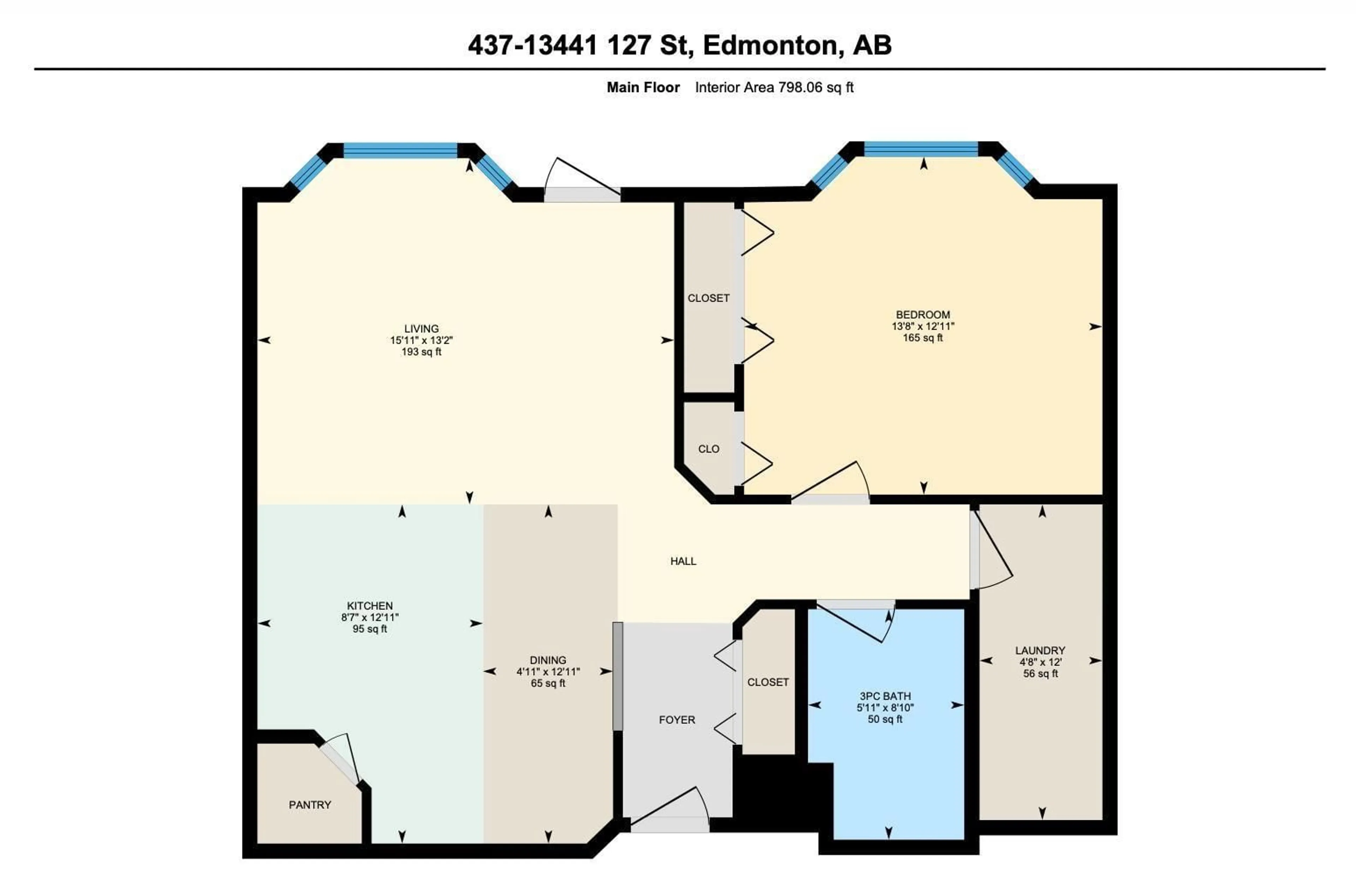 Floor plan for NW - 437 13441 127 ST, Edmonton Alberta T5L5B6