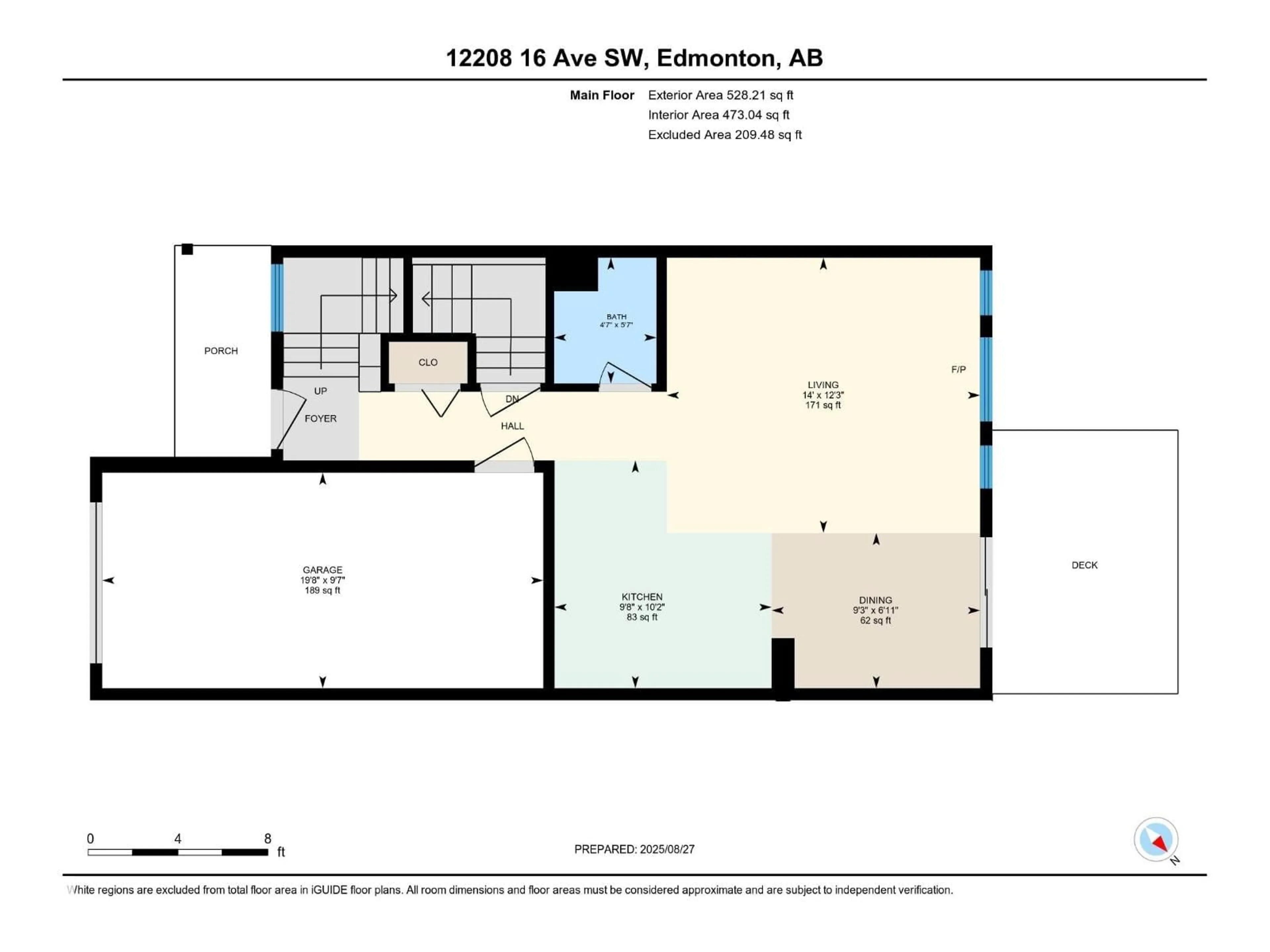 Floor plan for 12208 16 AV, Edmonton Alberta T6W1L8