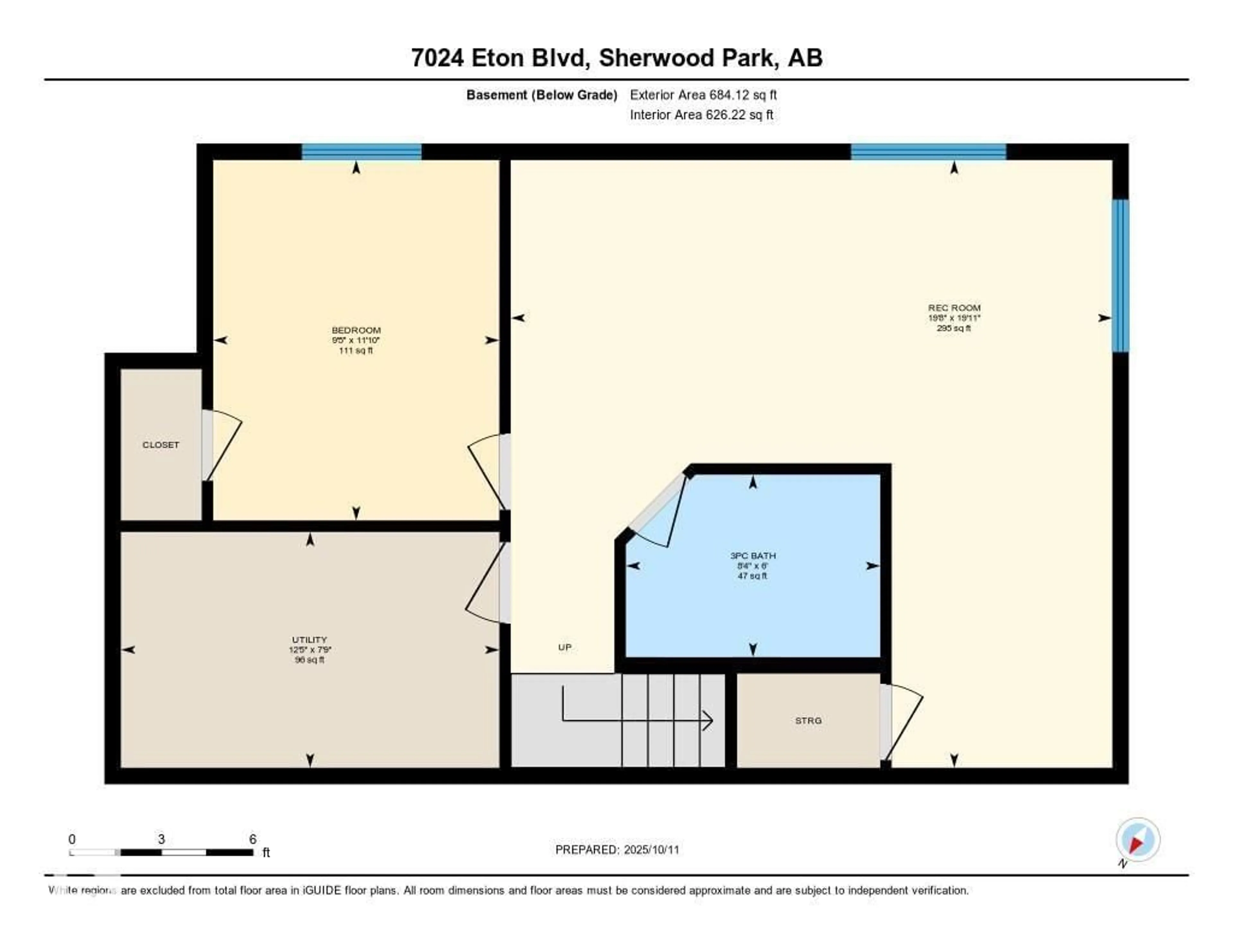 Floor plan for 7024 ETON BV, Sherwood Park Alberta T8H0K9