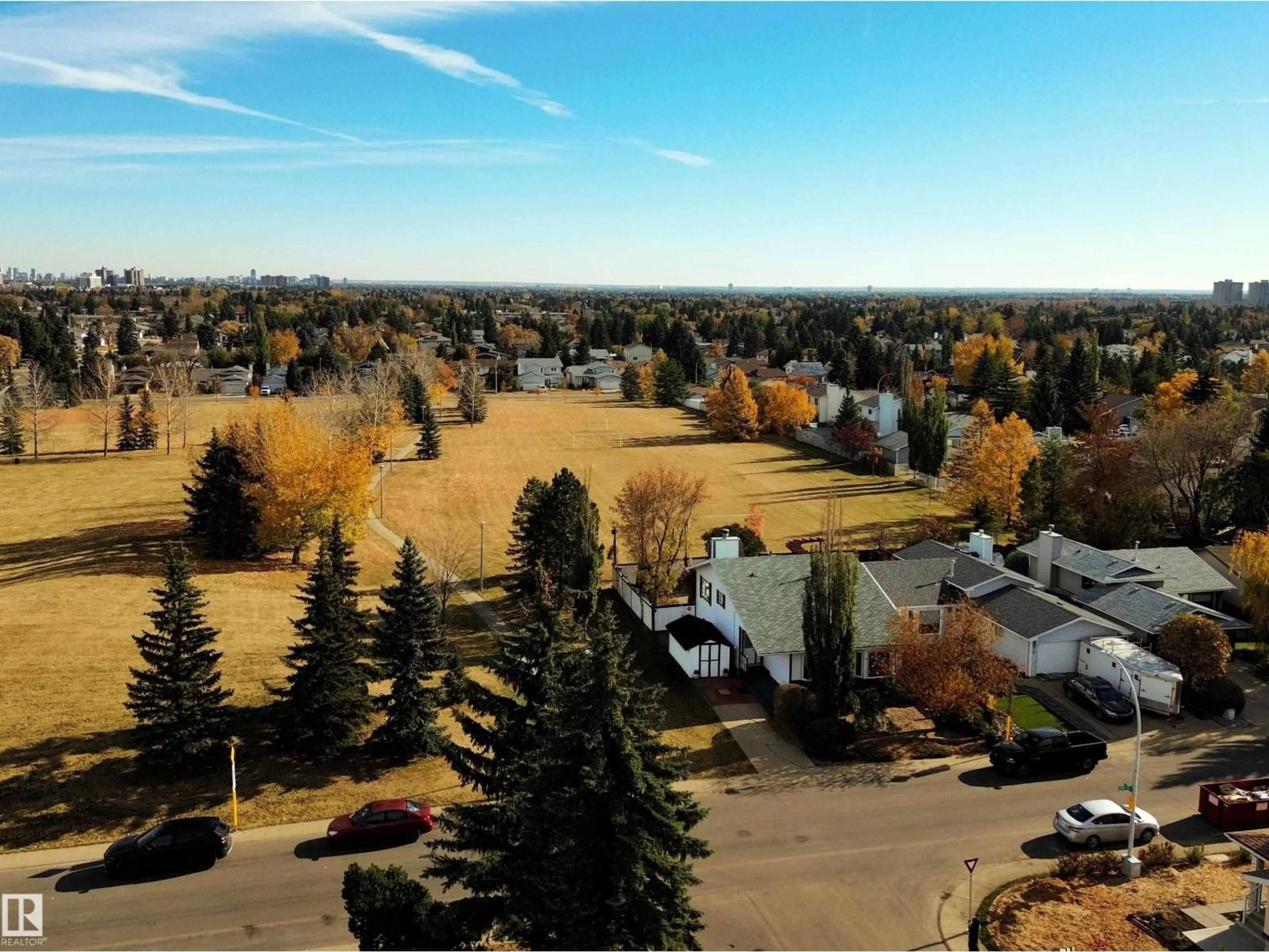 A pic from outside/outdoor area/front of a property/back of a property/a pic from drone, mountain view for NW - 8223 189A ST, Edmonton Alberta T5T4Z7