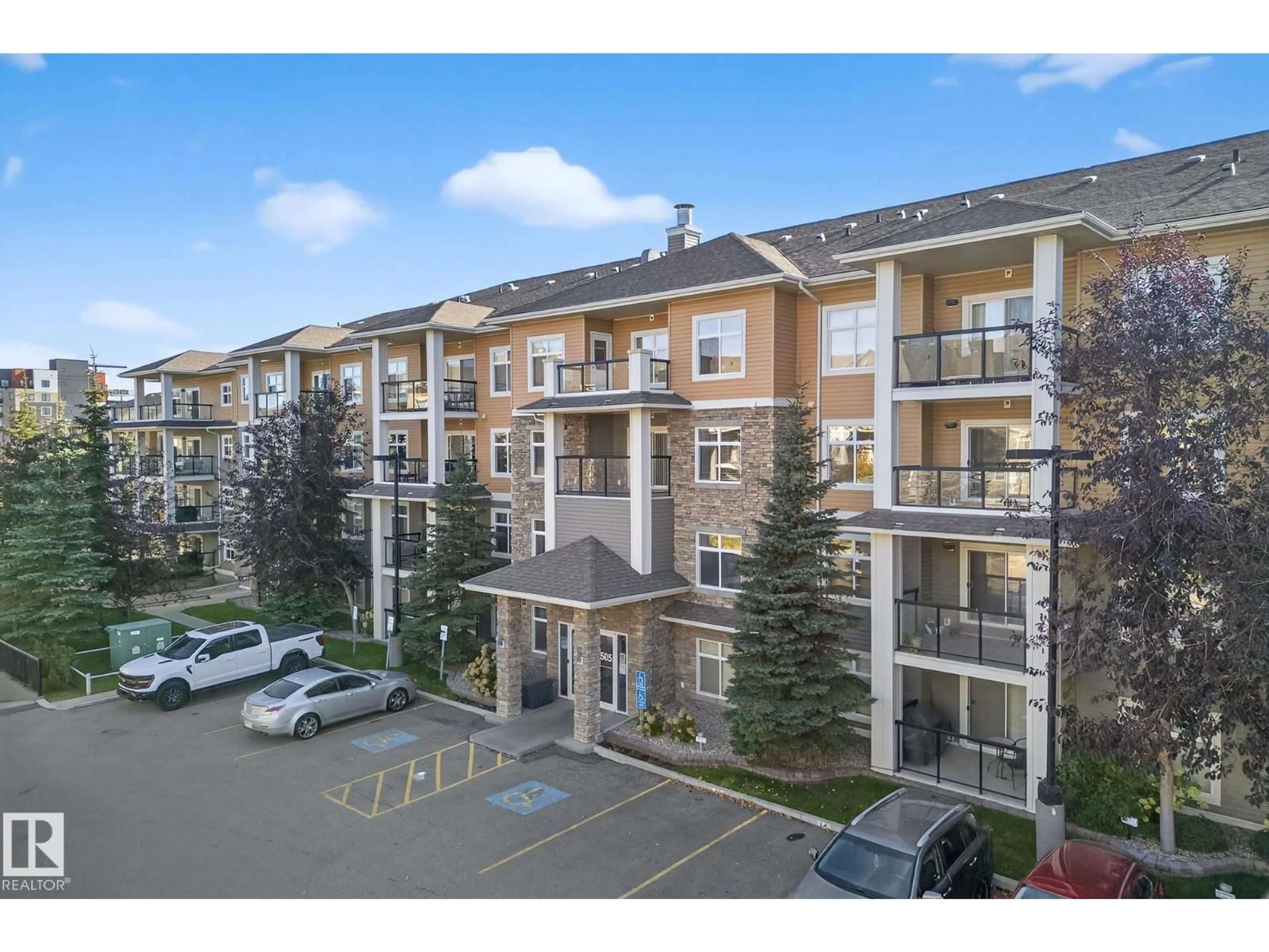 A pic from outside/outdoor area/front of a property/back of a property/a pic from drone, unknown for #445 - 11505 ELLERSLIE RD, Edmonton Alberta T6W2A9