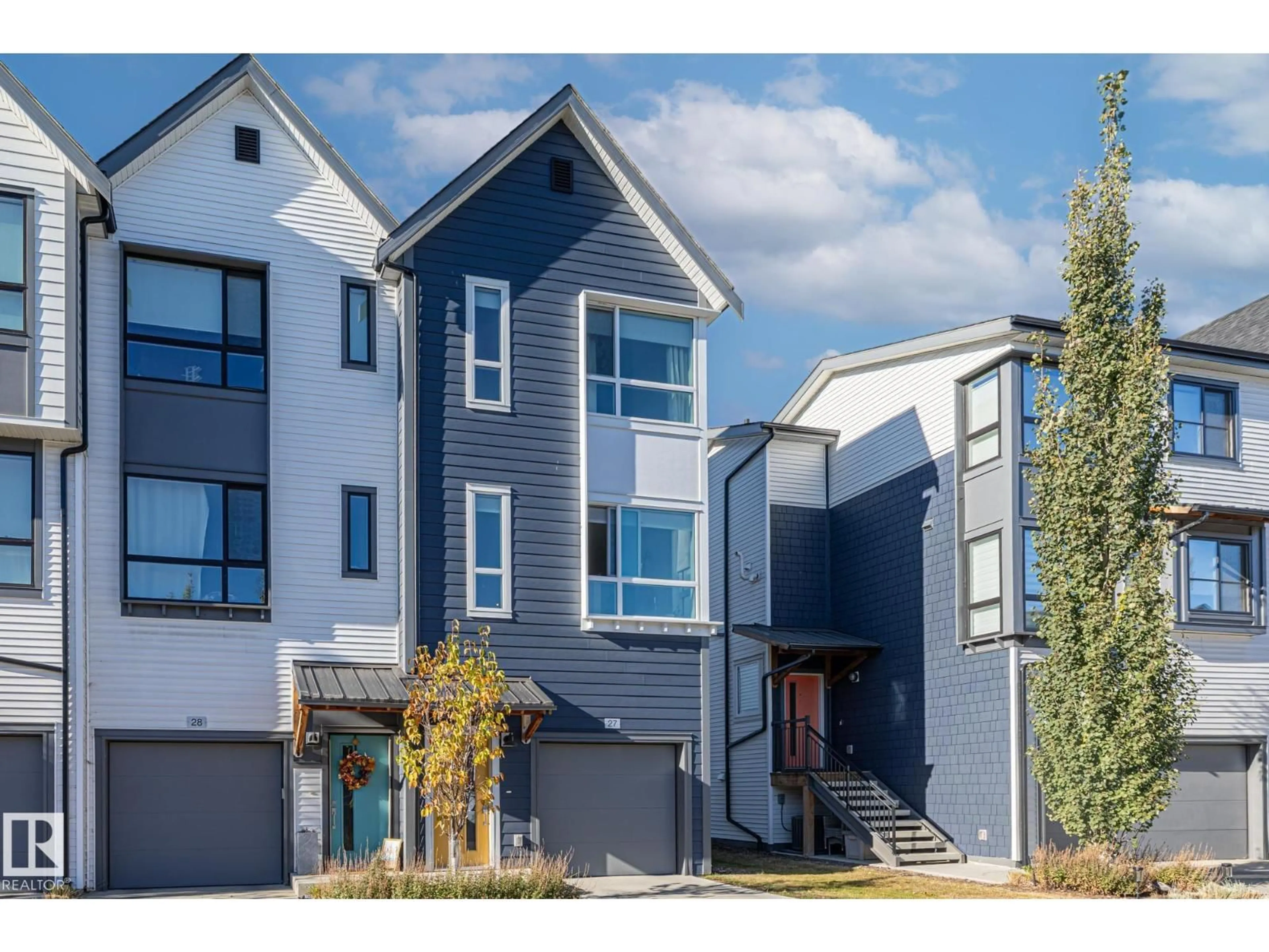 Home with vinyl exterior material, street for 100 - 27 JENSEN LAKES BV, St. Albert Alberta T8N7T9