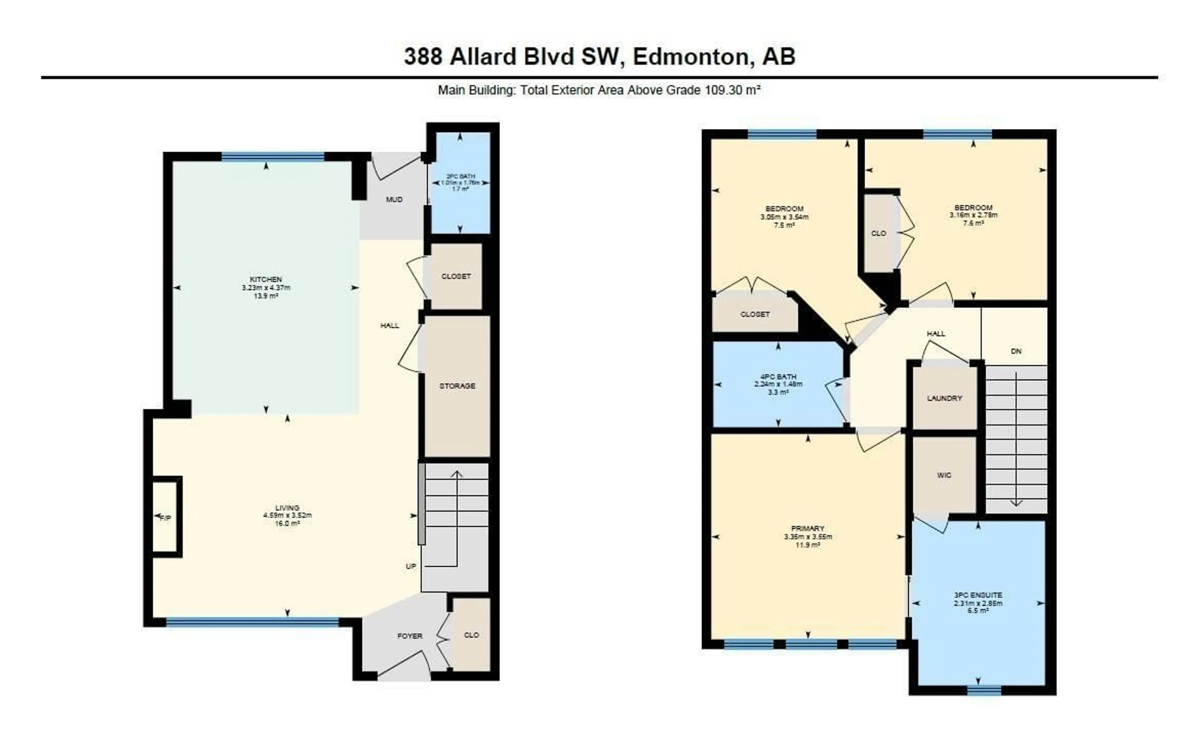 Floor plan for 388 ALLARD BV, Edmonton Alberta T6W3T6