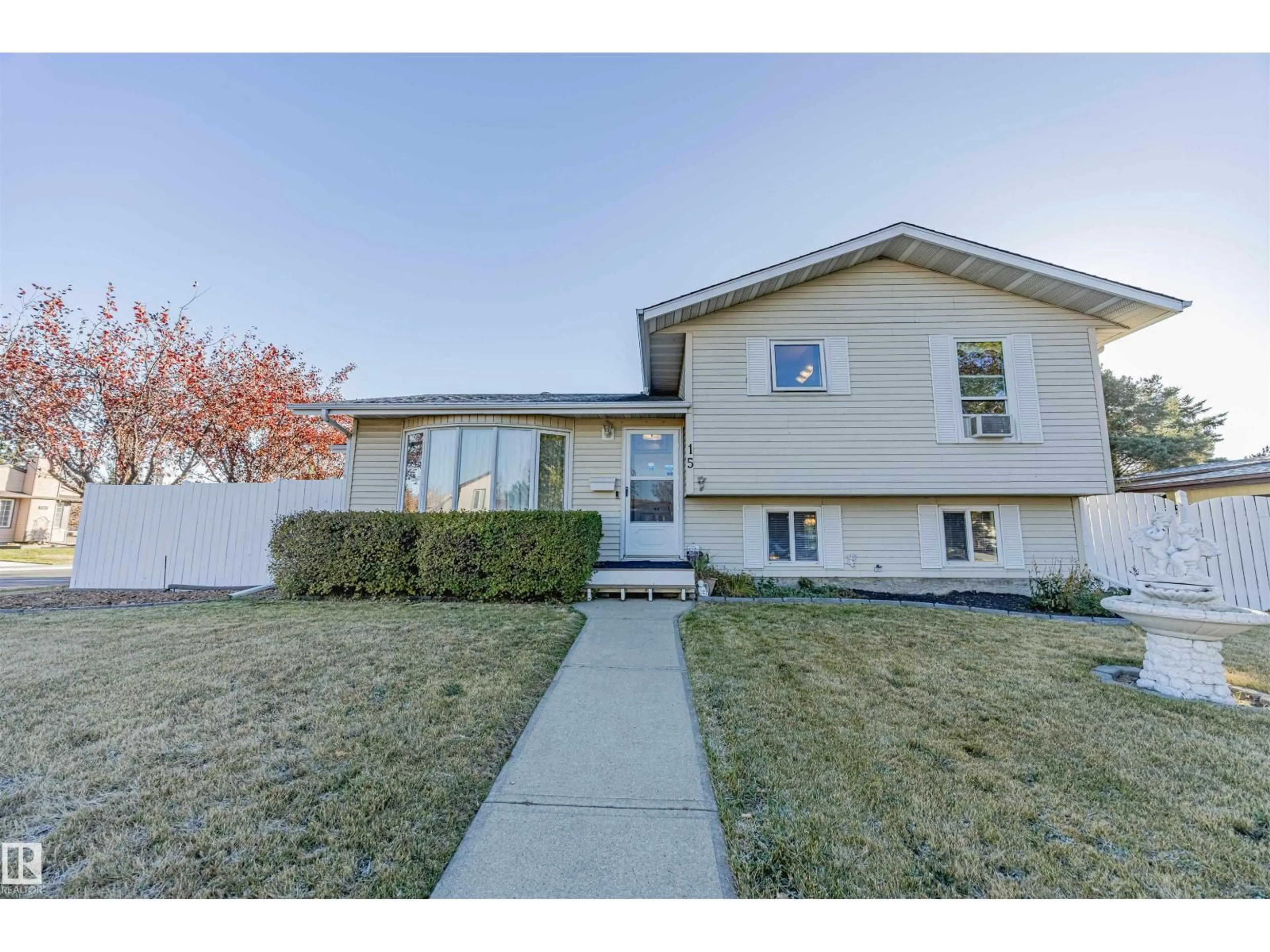 Home with vinyl exterior material, street for 15 WILLIAM HUSTLER CR, Edmonton Alberta T5A4C1