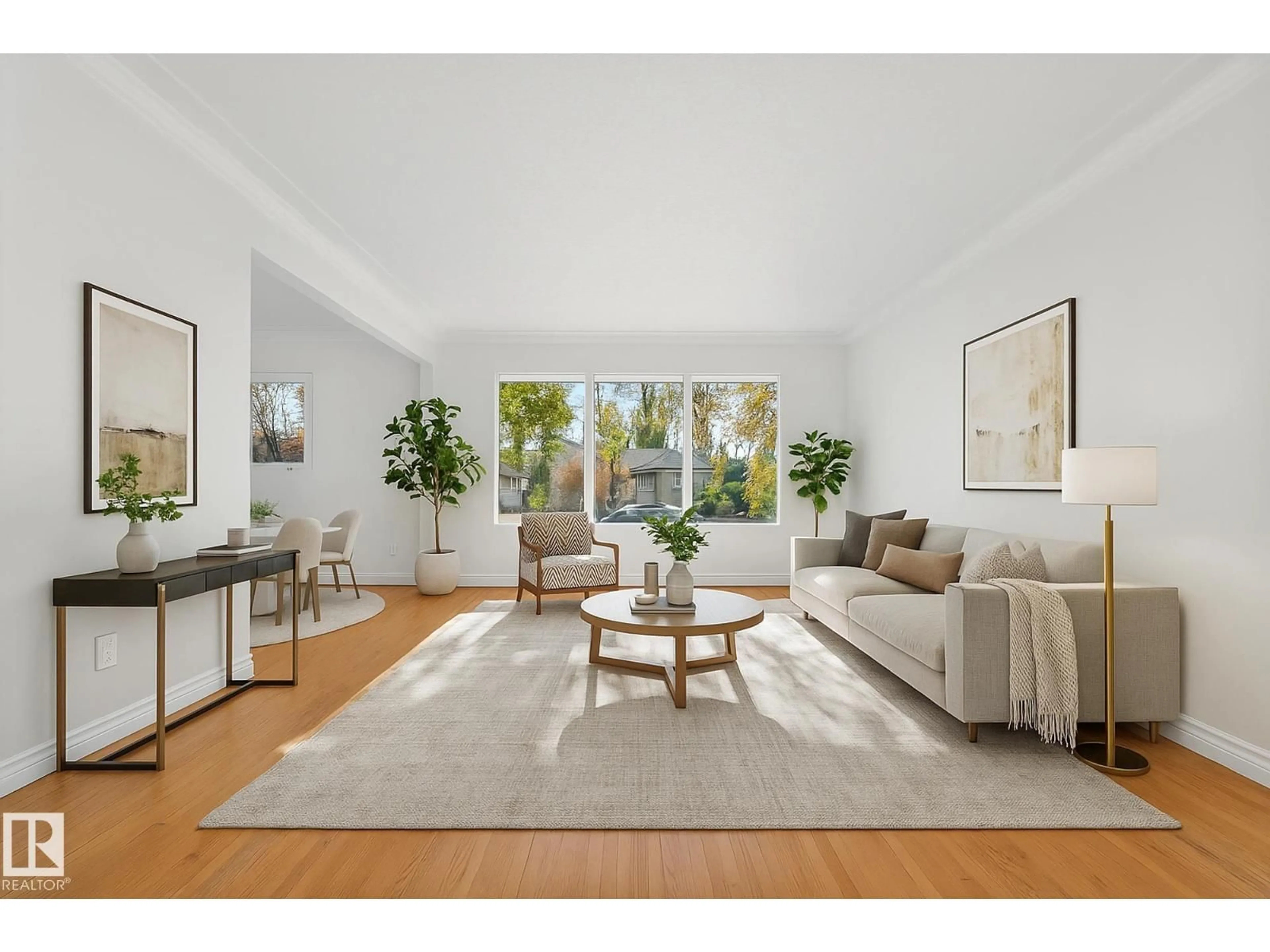 Living room with furniture, unknown for 13932 117 AV, Edmonton Alberta T5M3J4