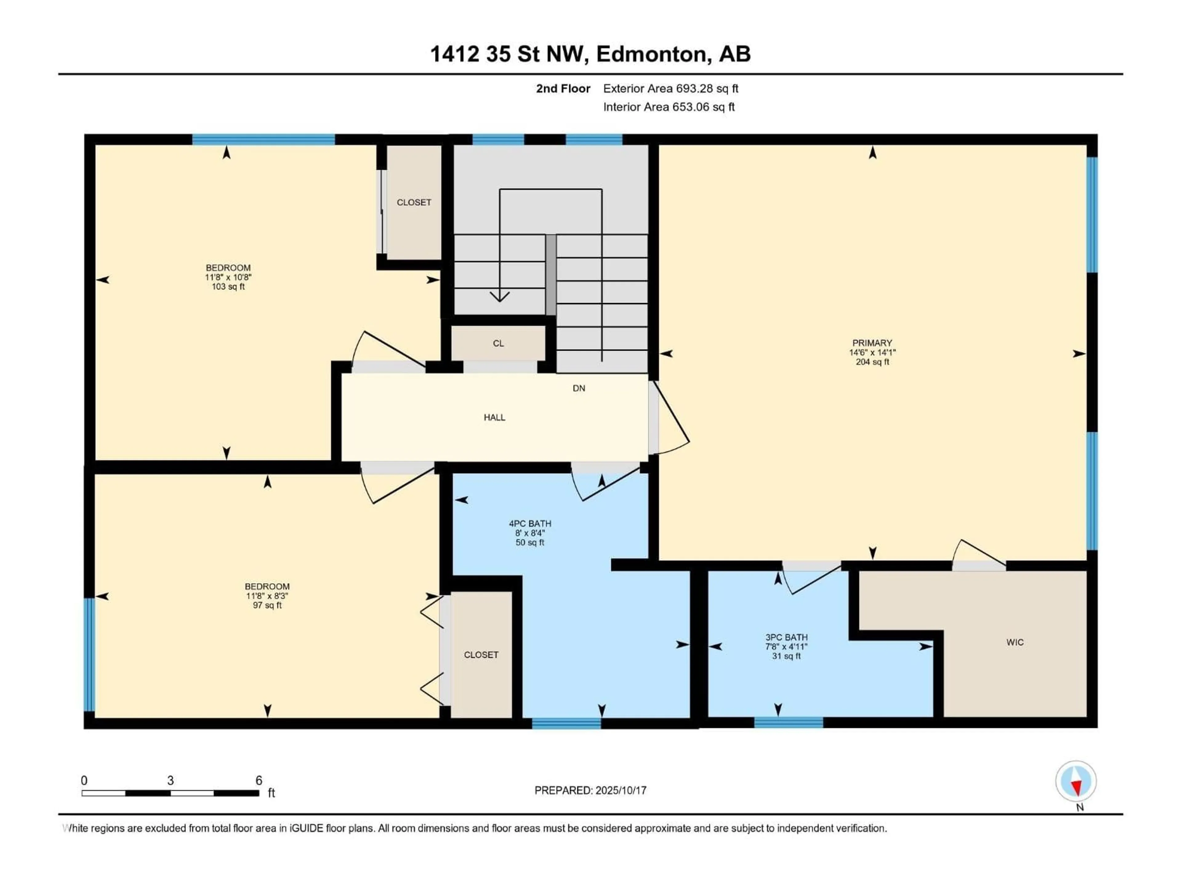 Floor plan for 1412 35 ST, Edmonton Alberta T6L3E8