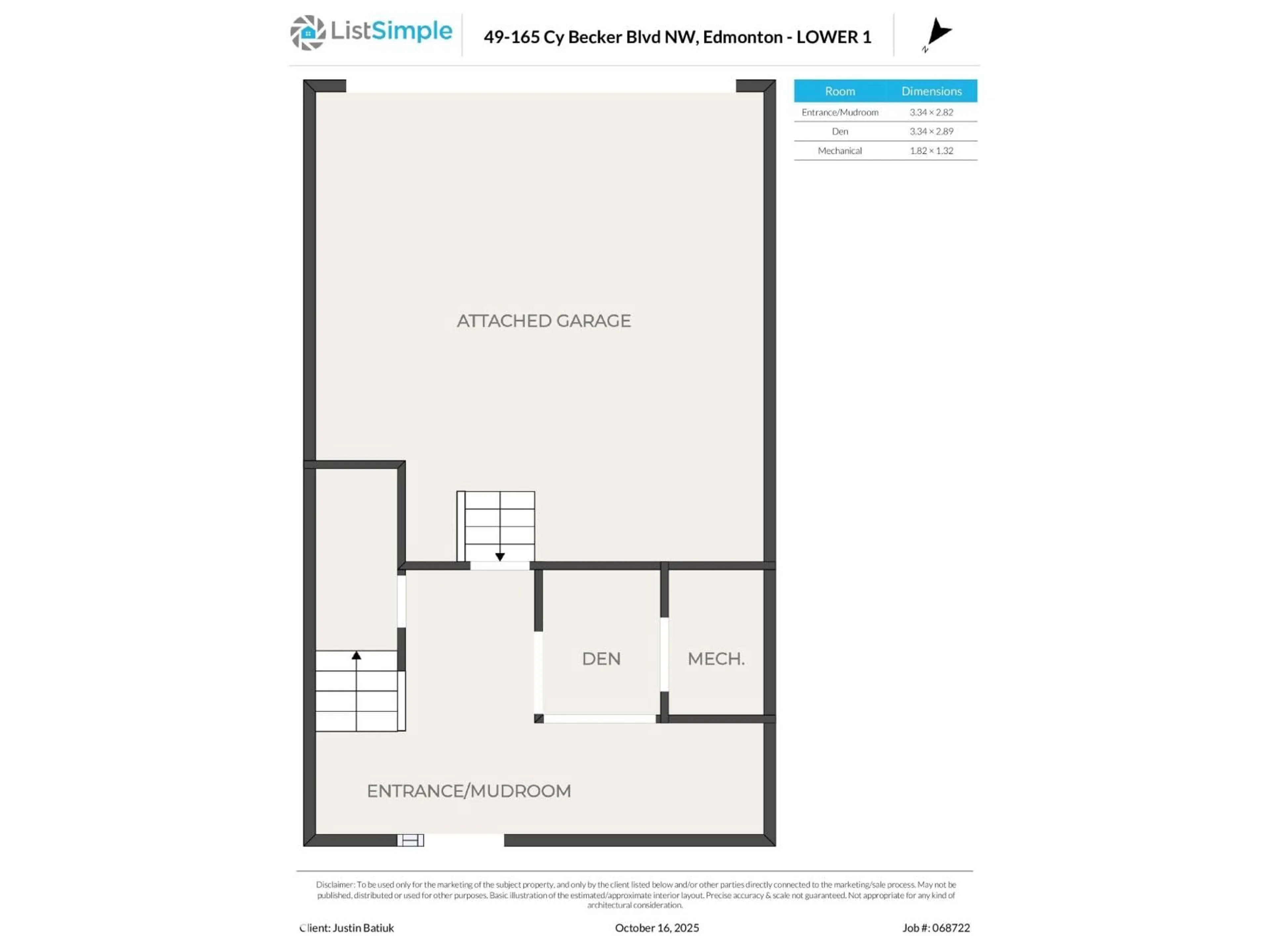 Floor plan for 49 165 CY BECKER BV, Edmonton Alberta T5Y3R4