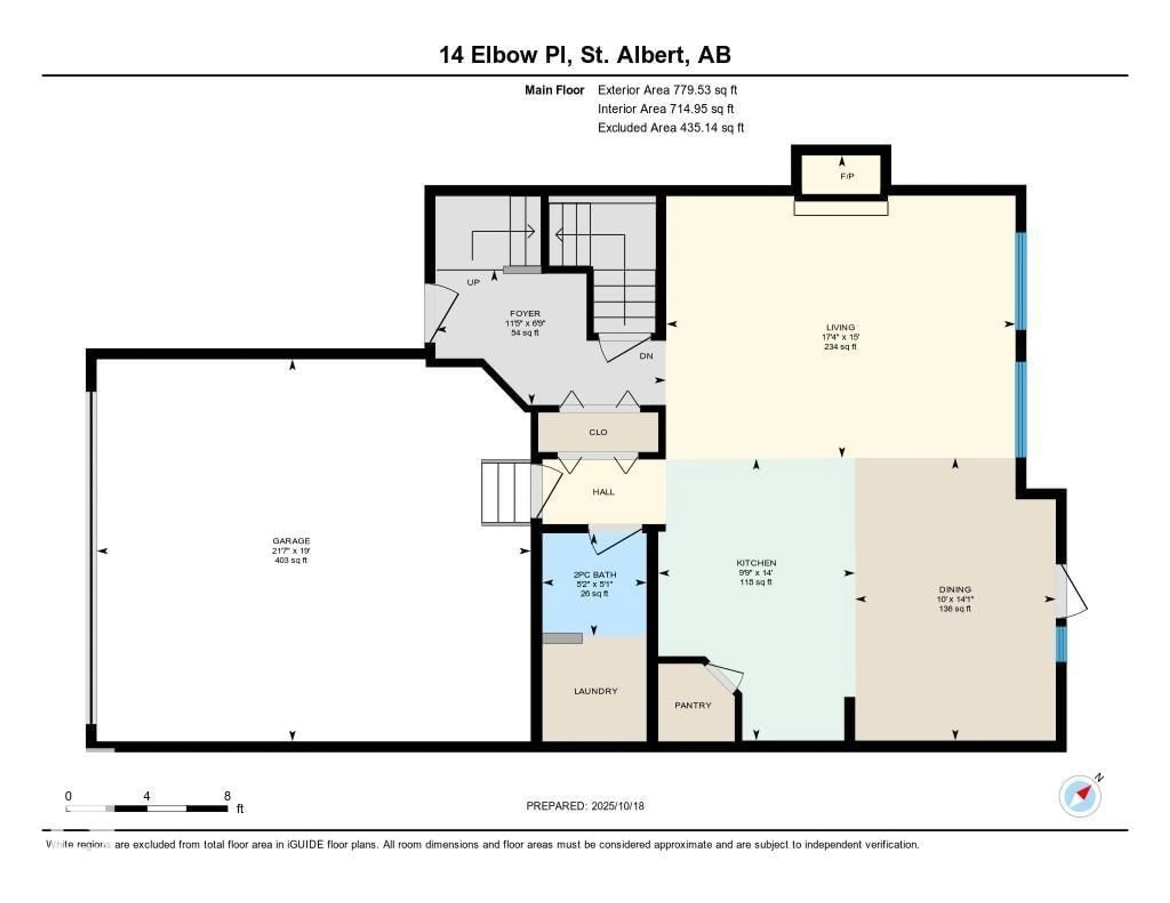 Floor plan for 14 ELBOW PL, St. Albert Alberta T8N6X3