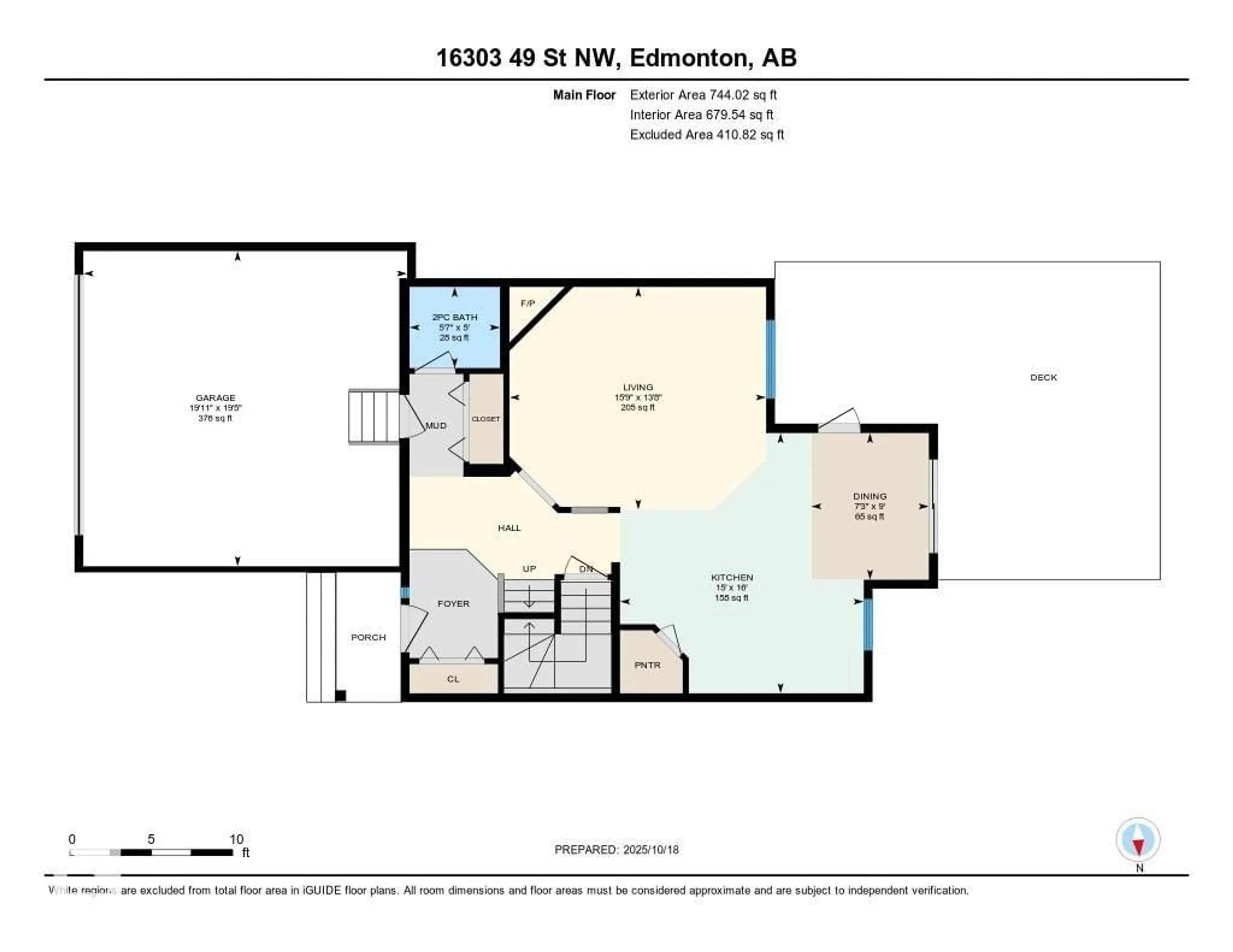 Floor plan for 16306 49 ST, Edmonton Alberta T5Y3H8