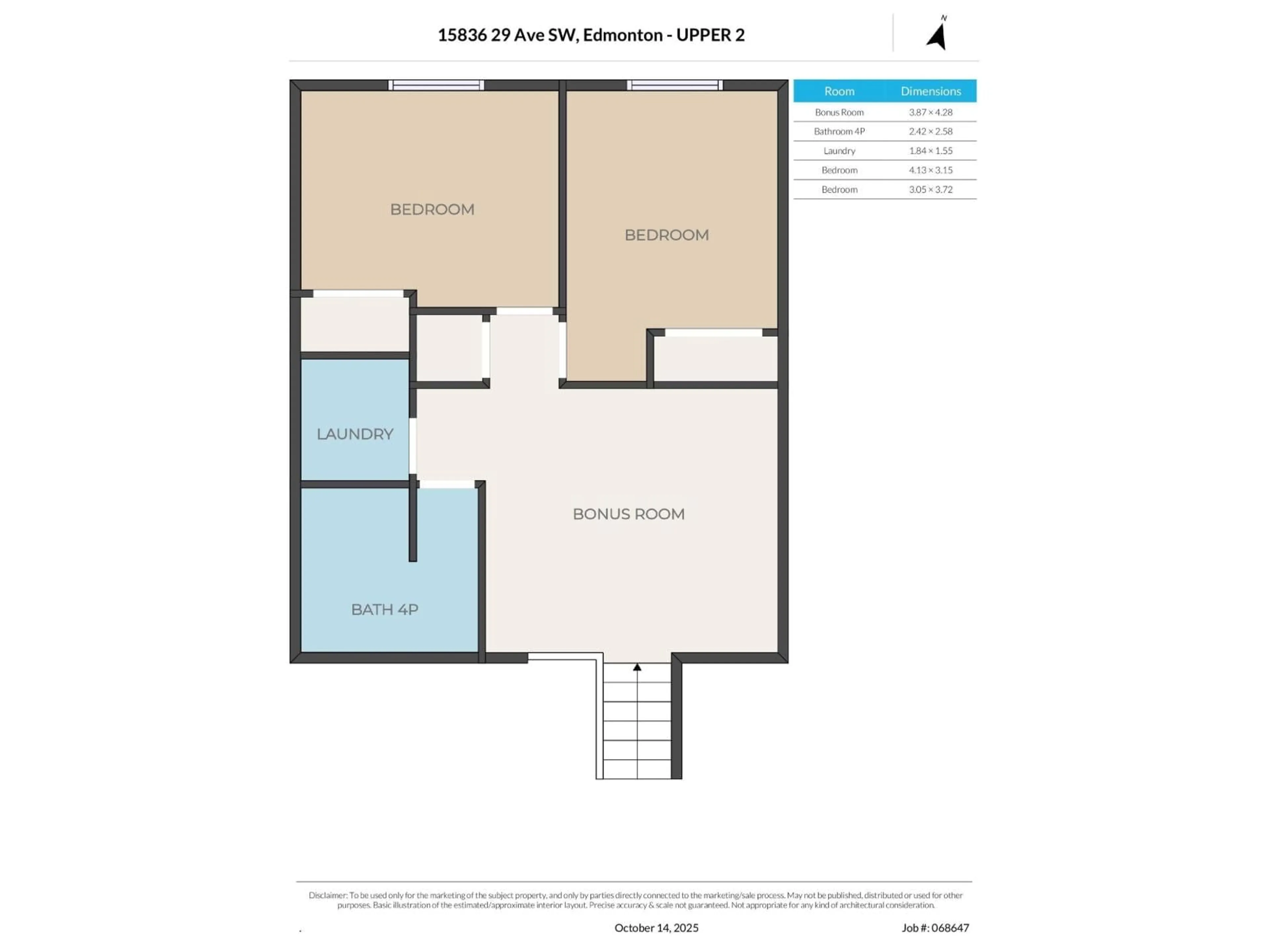 Floor plan for SW - 15836 29 AV, Edmonton Alberta T6W4X4