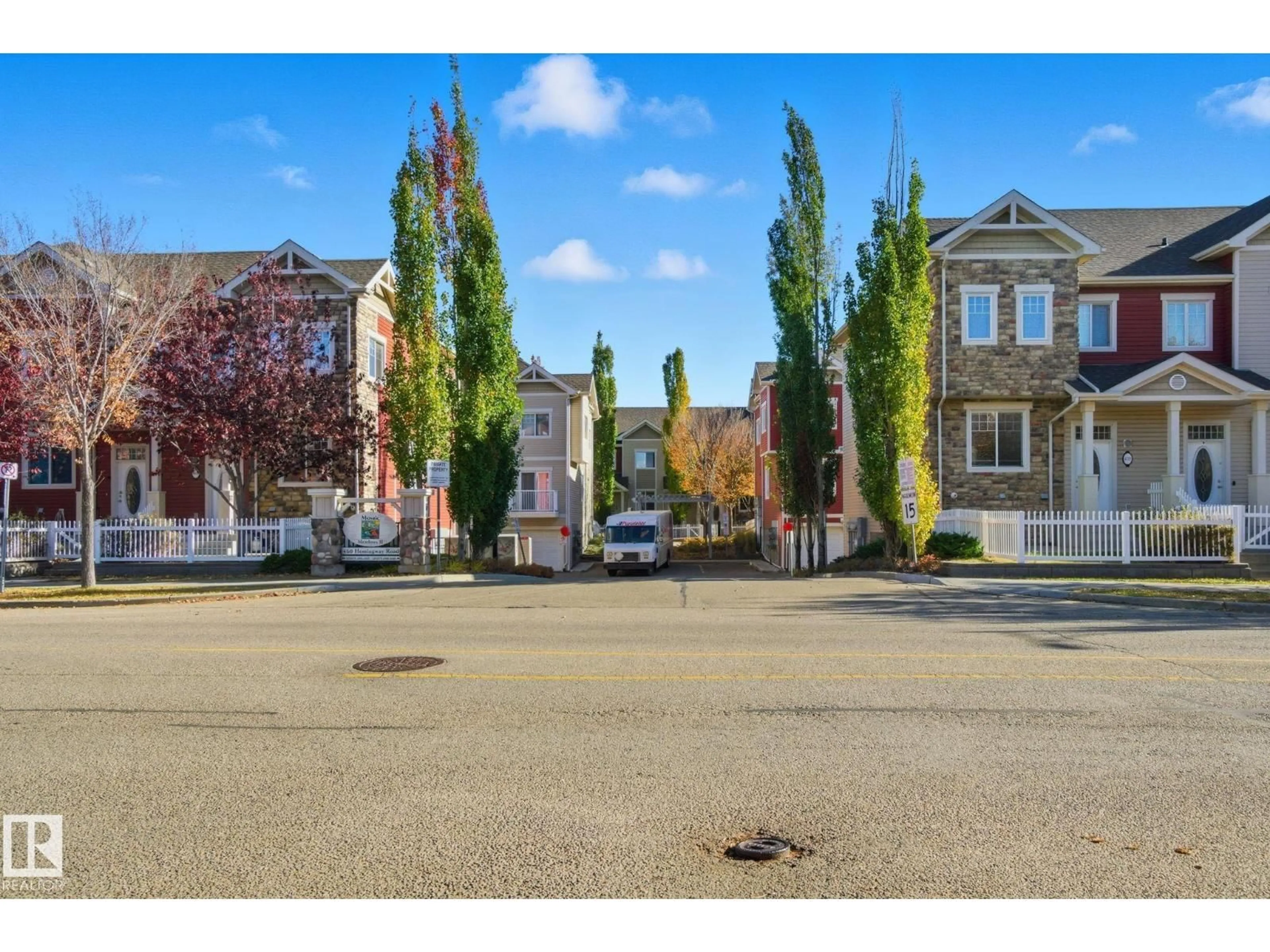 A pic from outside/outdoor area/front of a property/back of a property/a pic from drone, street for 460 - 69 HEMINGWAY RD, Edmonton Alberta T6M0M5