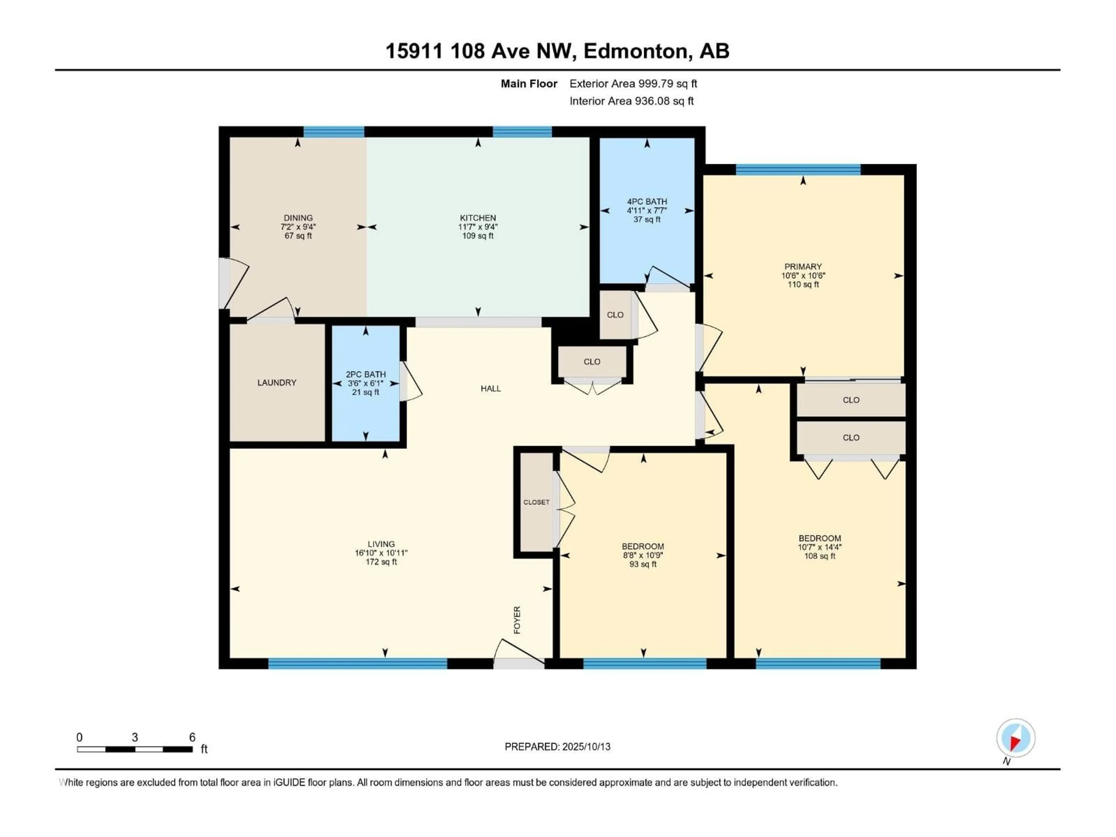 Floor plan for 15911 108 AV, Edmonton Alberta T5P1A8