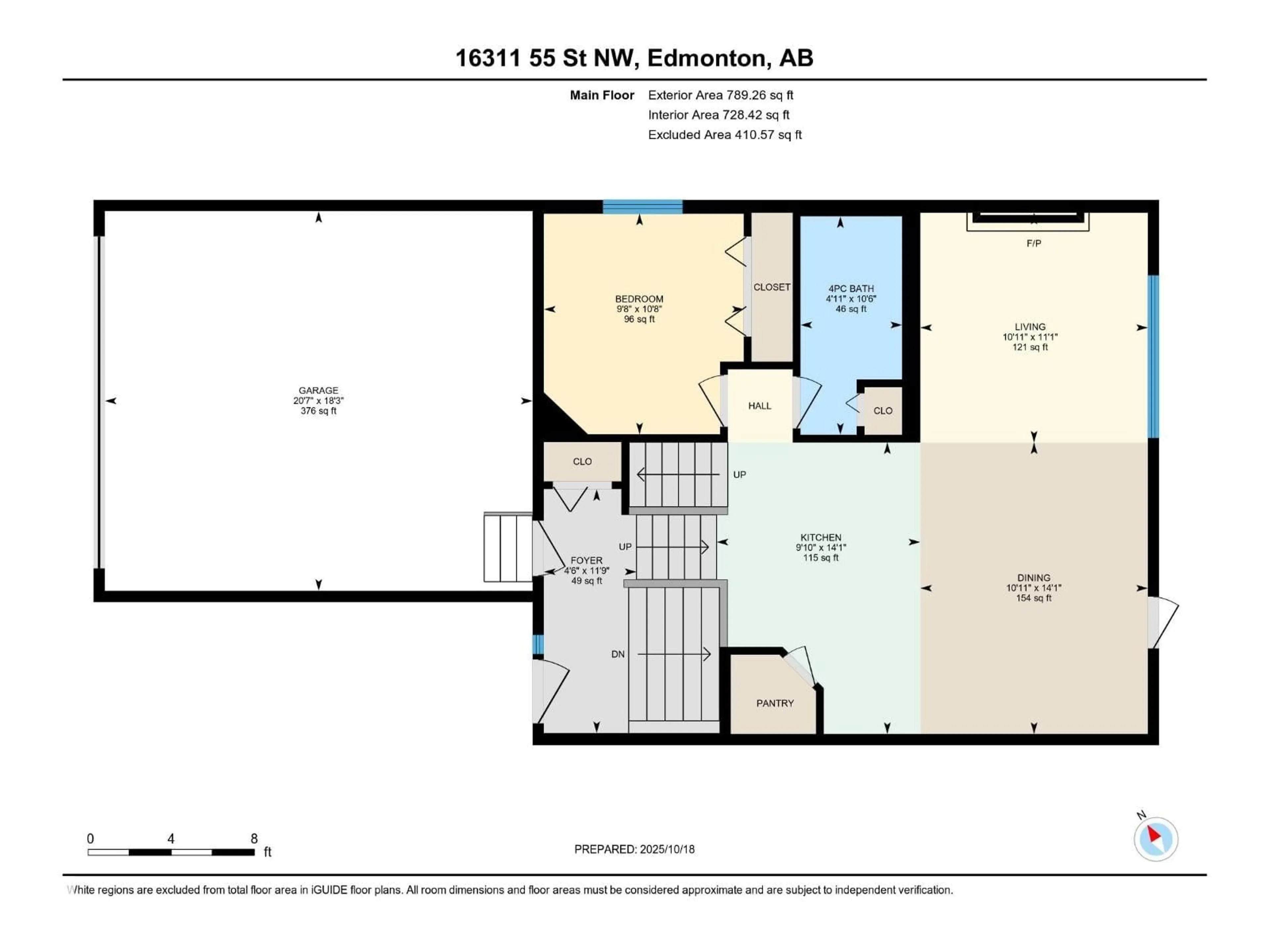 Floor plan for 16311 55 ST, Edmonton Alberta T5Y3K9
