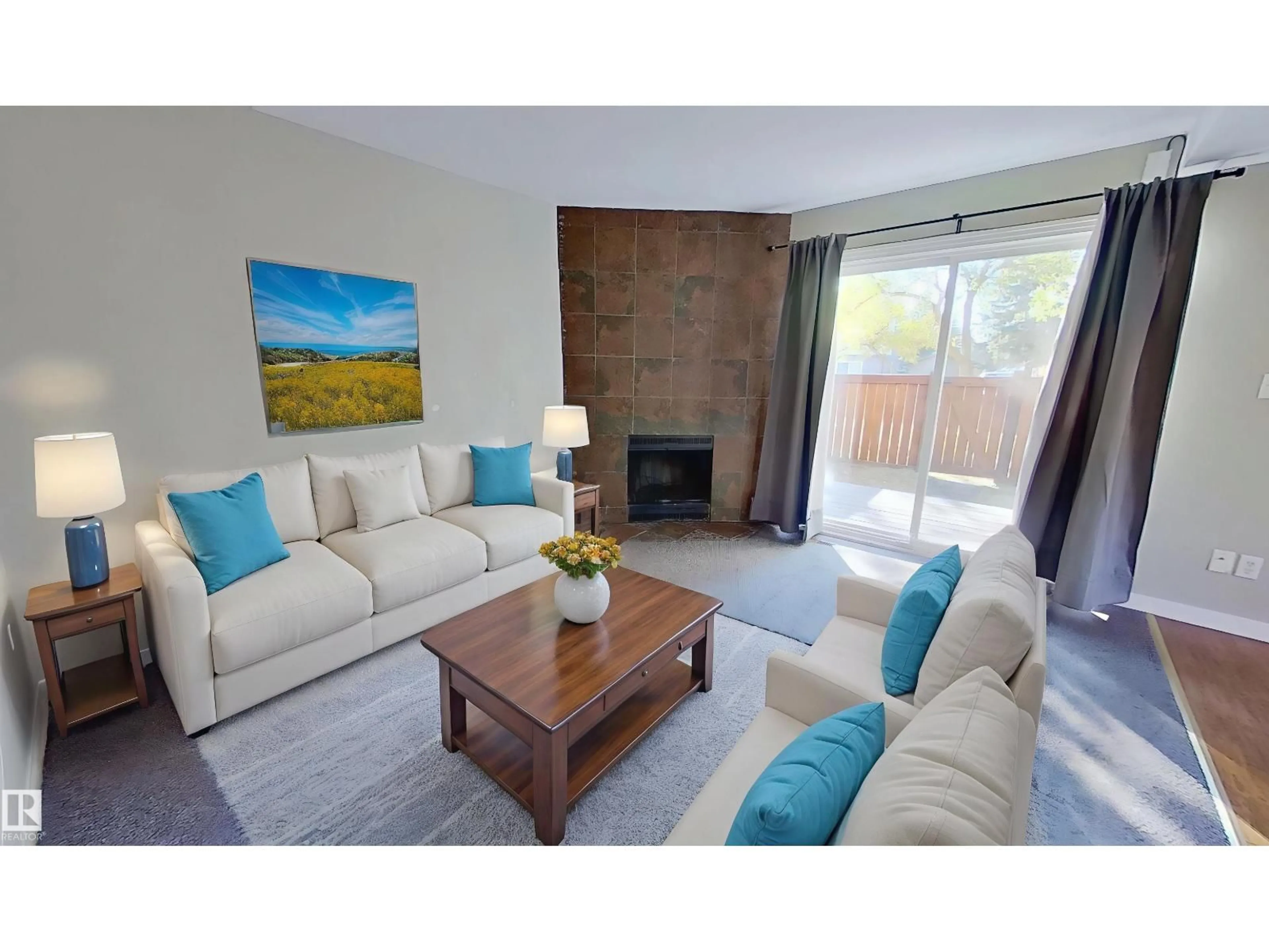 Living room with furniture, wood/laminate floor for 668 LAKEWOOD RD, Edmonton Alberta T6K3Y1