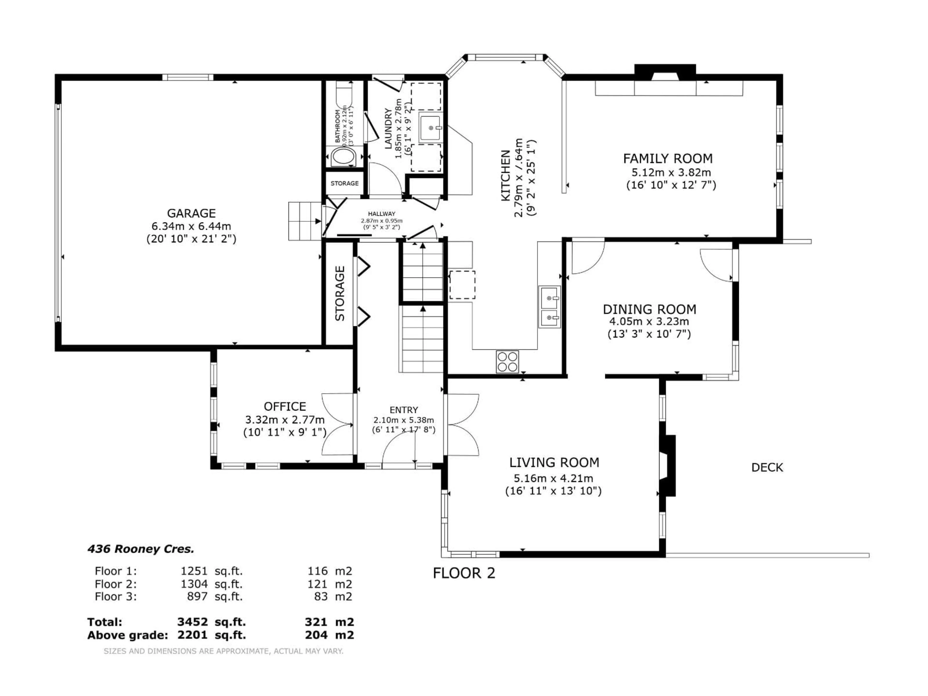 Floor plan for 436 ROONEY CR, Edmonton Alberta T6R1C8