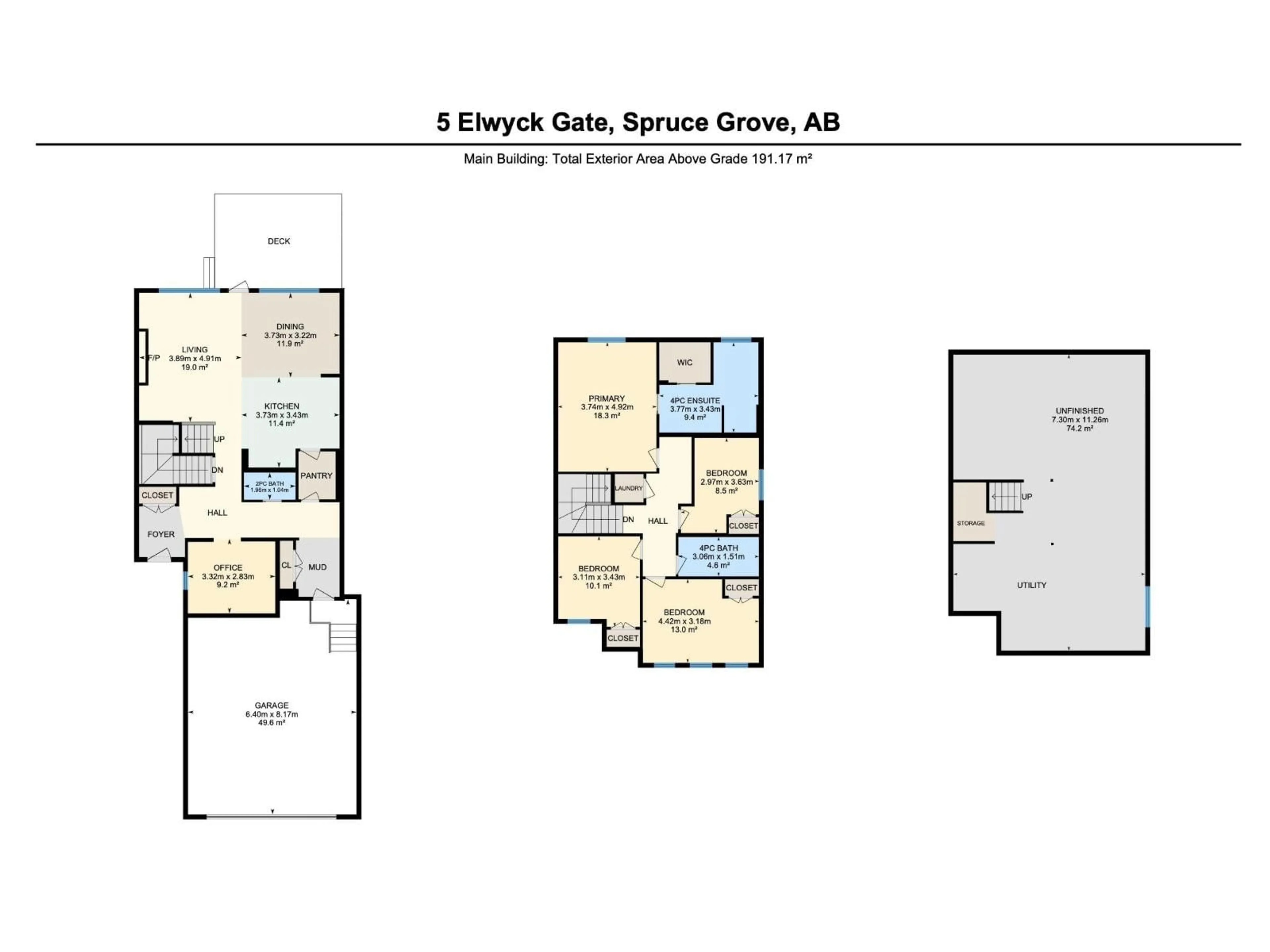 Floor plan for 5 ELWYCK, Spruce Grove Alberta T7X0Z2