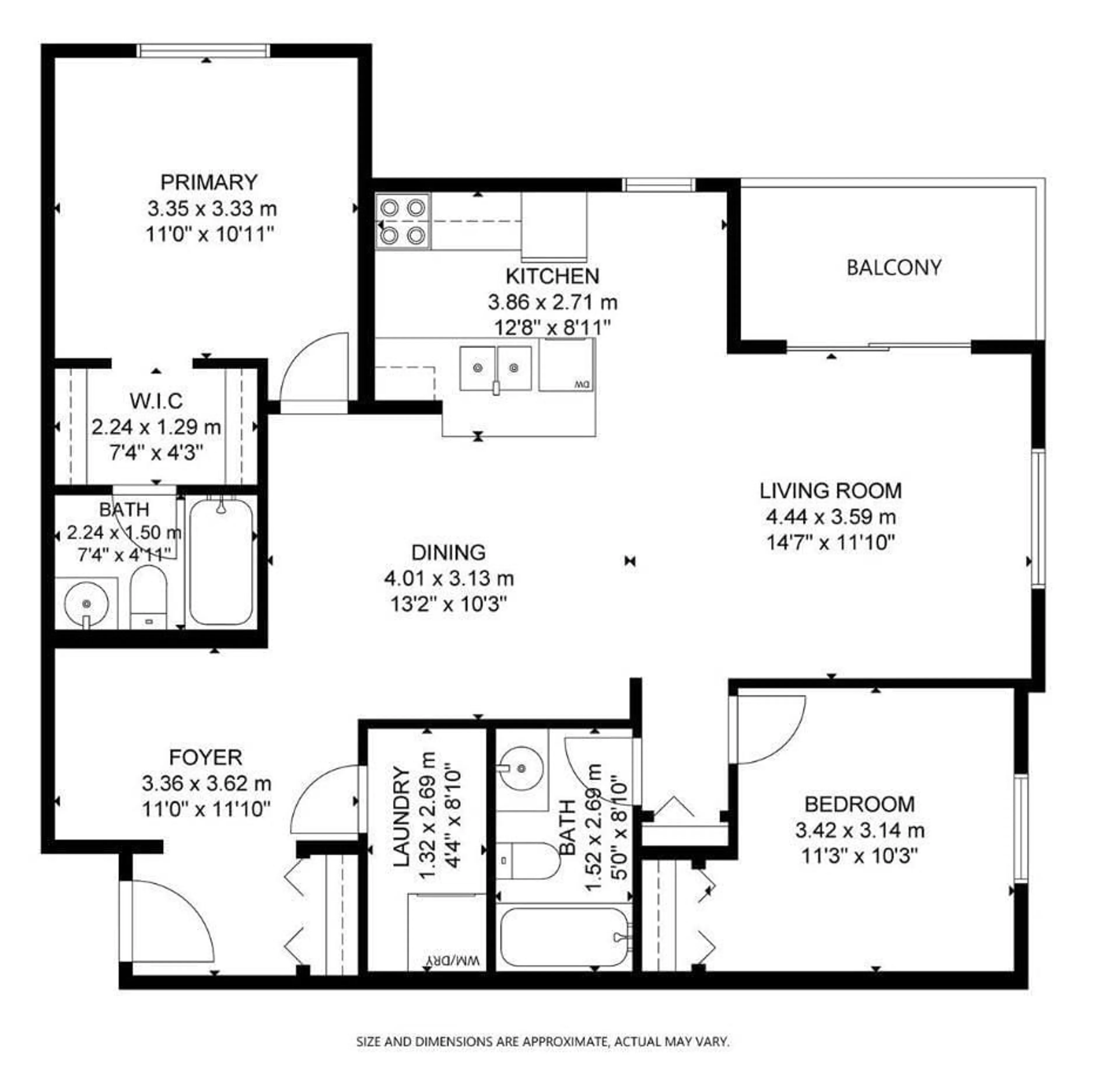 Floor plan for #402 - 11804 22 AV, Edmonton Alberta T6W2A2