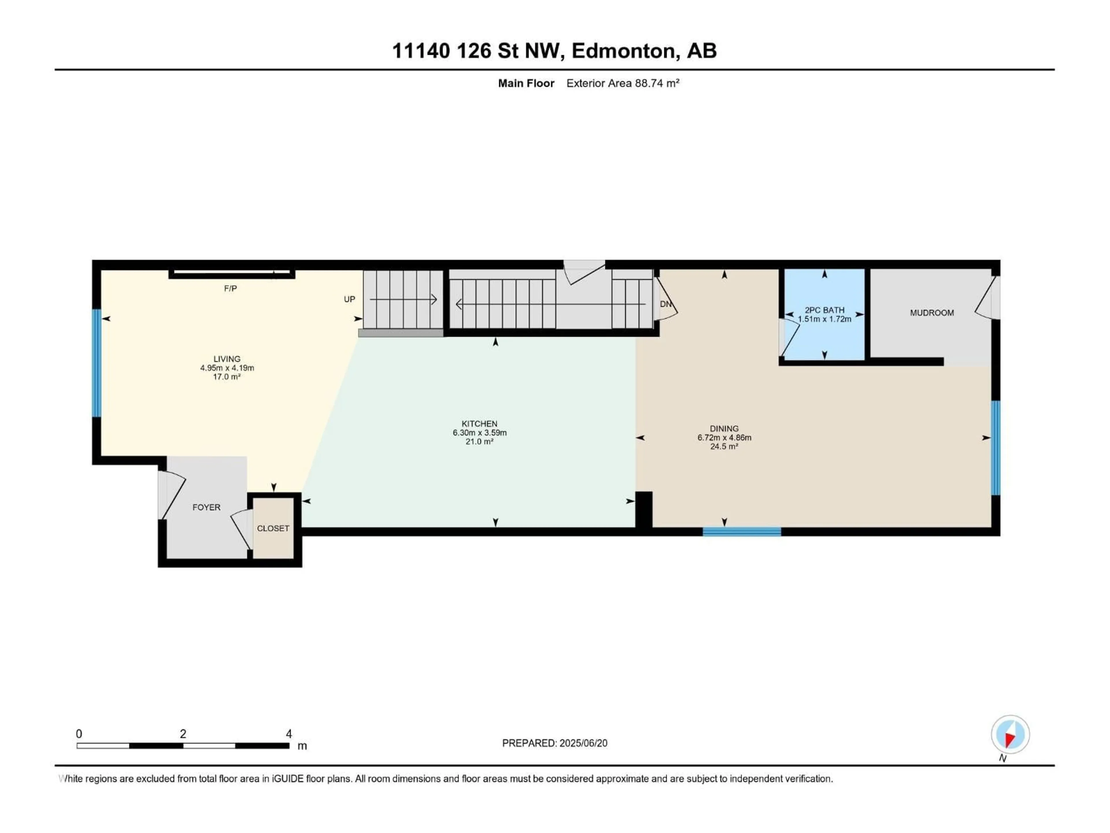 Floor plan for 11140 126 ST E NW, Edmonton Alberta T5M0P9