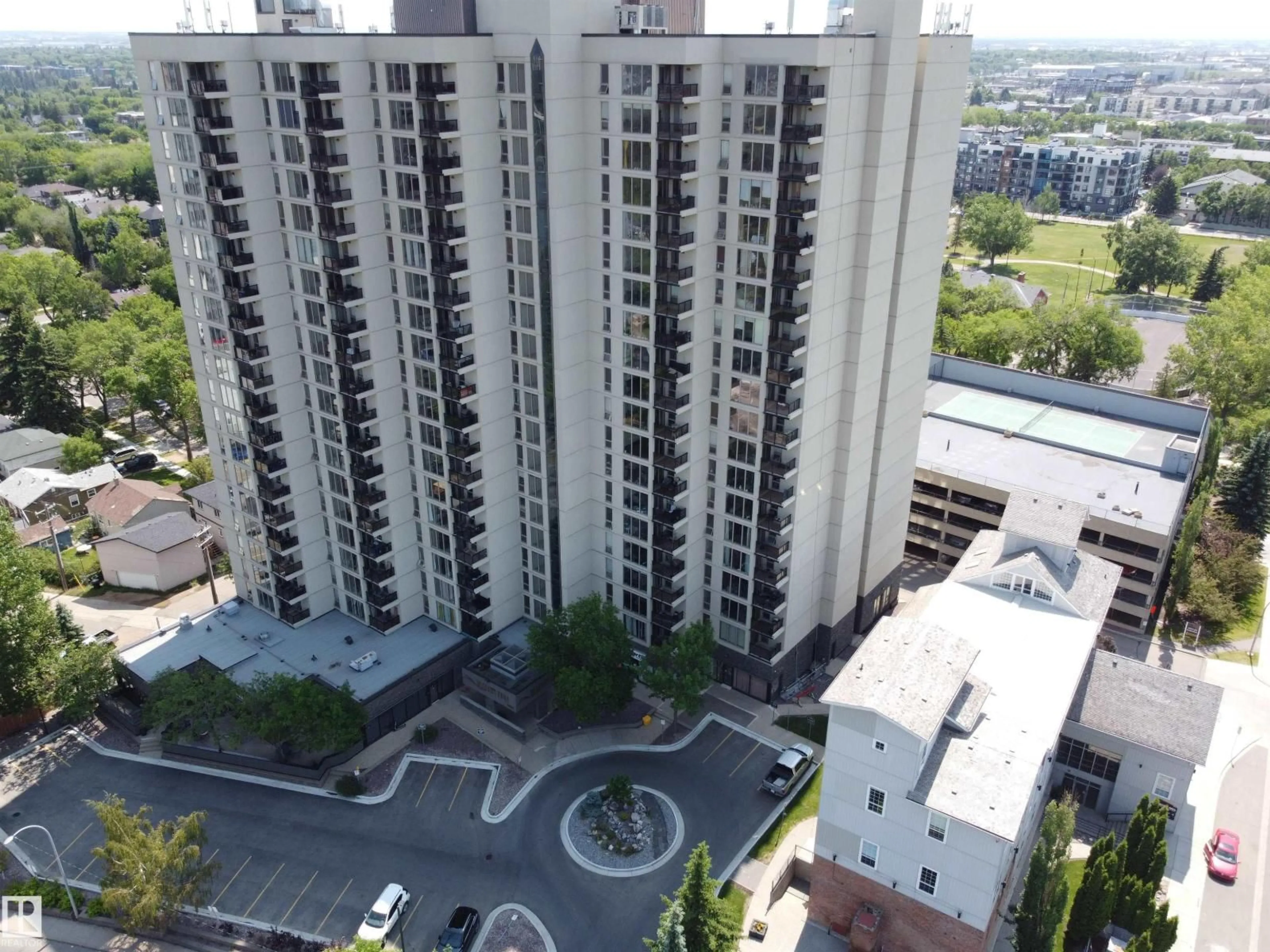 A pic from outside/outdoor area/front of a property/back of a property/a pic from drone, city buildings view from balcony for 10149 - 1302 SASKATCHEWAN DR, Edmonton Alberta T6E6B6