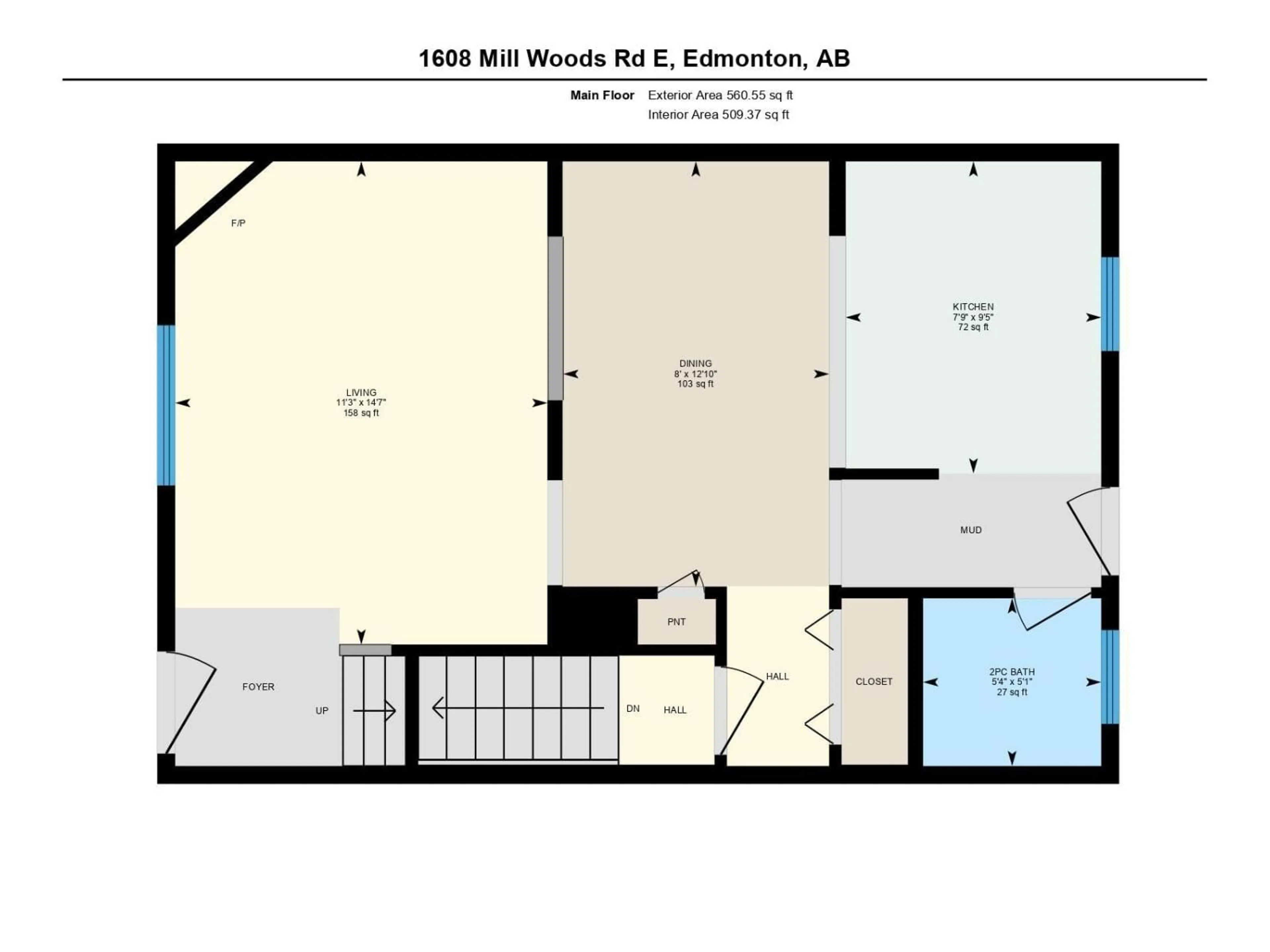 Floor plan for 1608 MILL WOODS RD E, Edmonton Alberta T6L6W4
