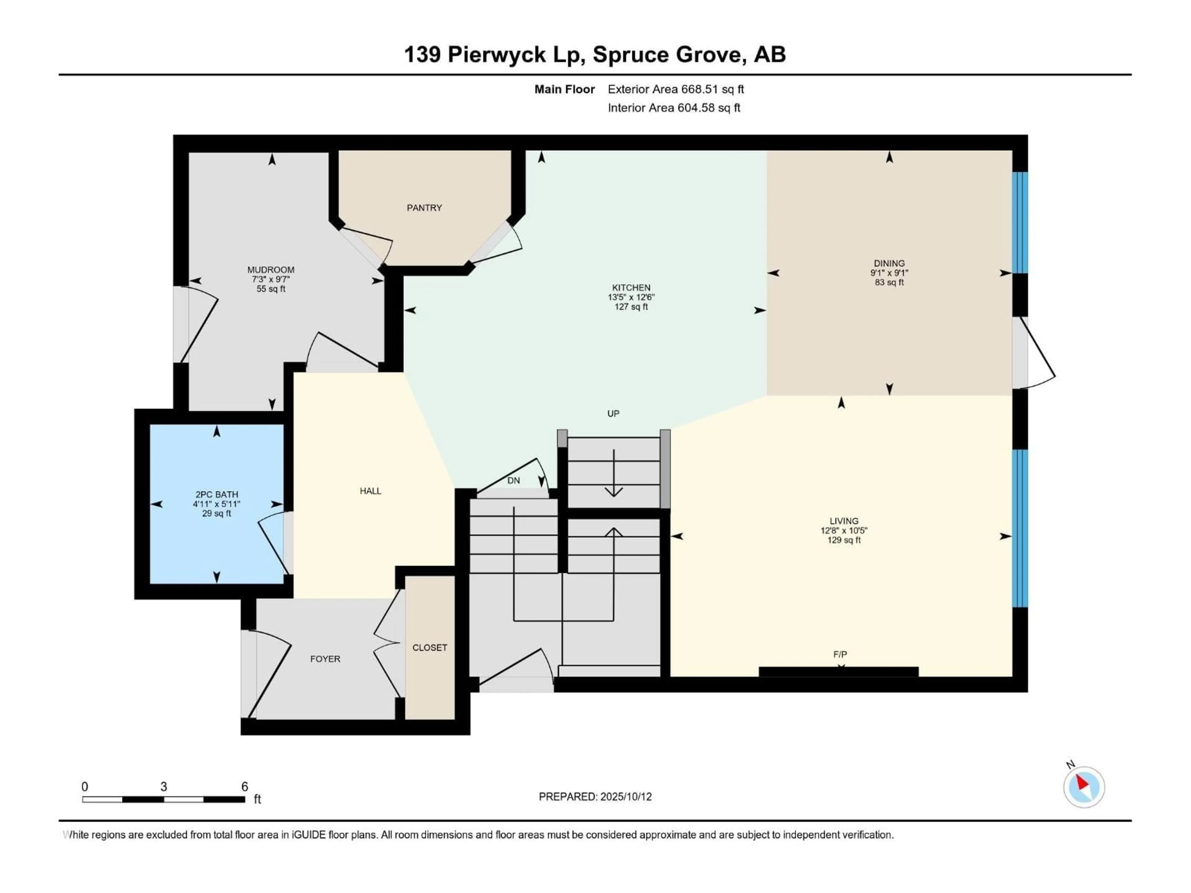 Floor plan for 139 PIERWYCK LO, Spruce Grove Alberta T7X3W1