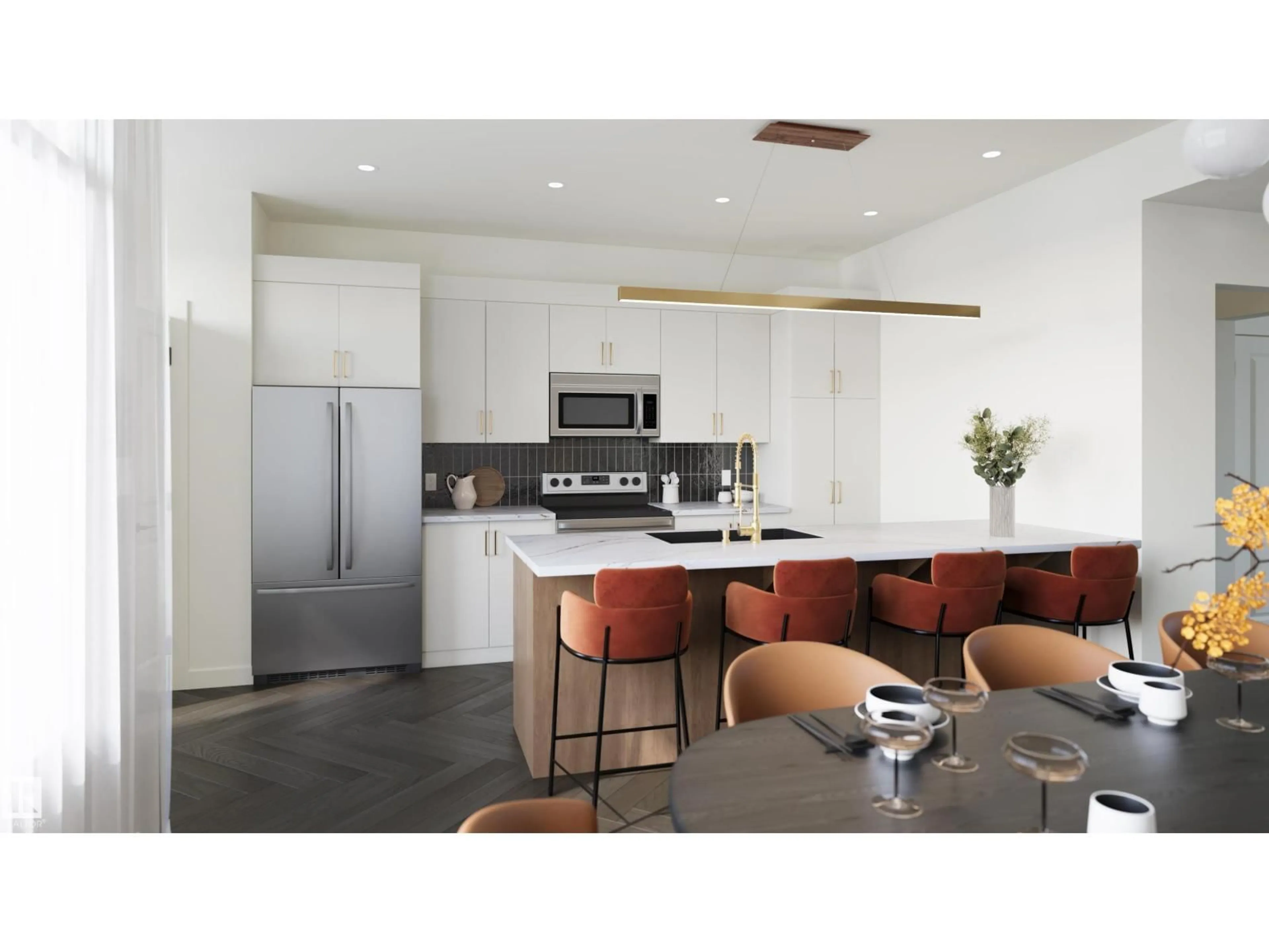 Open concept kitchen, ceramic/tile floor for #45 - 16231 19 AV, Edmonton Alberta T6W5C6