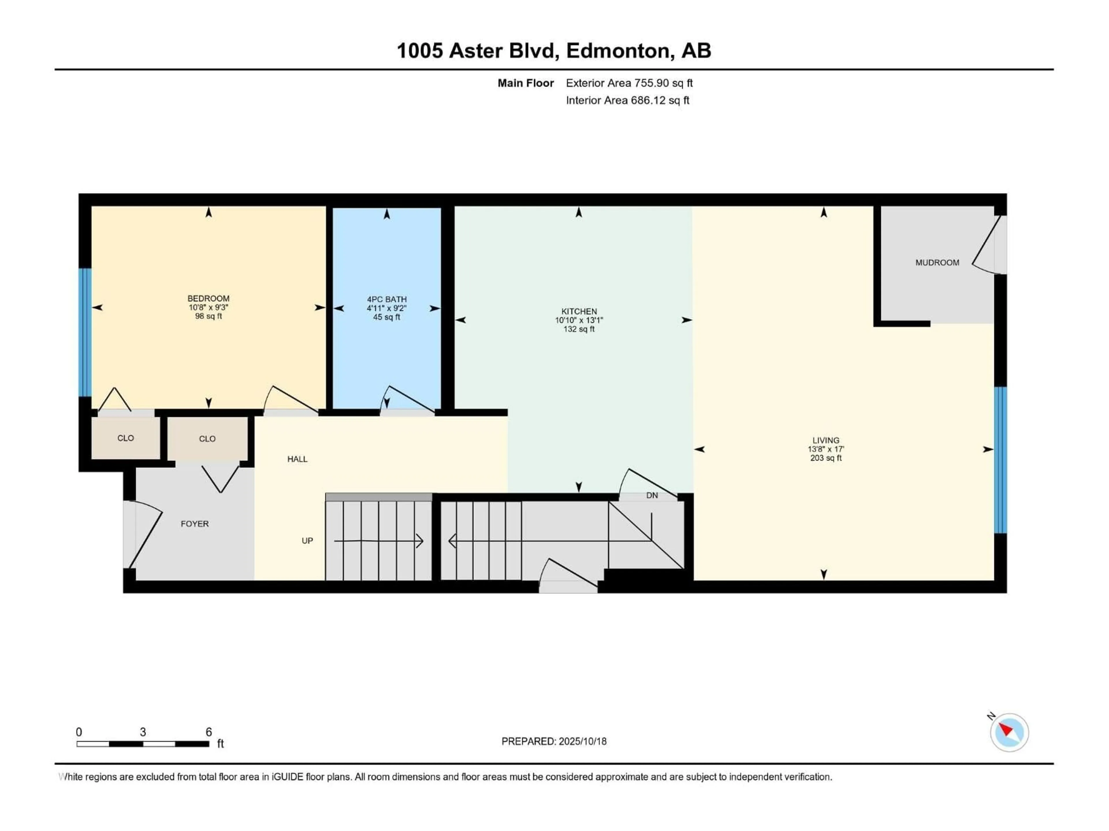 Floor plan for 1005 ASTER BV, Edmonton Alberta T6T2W8