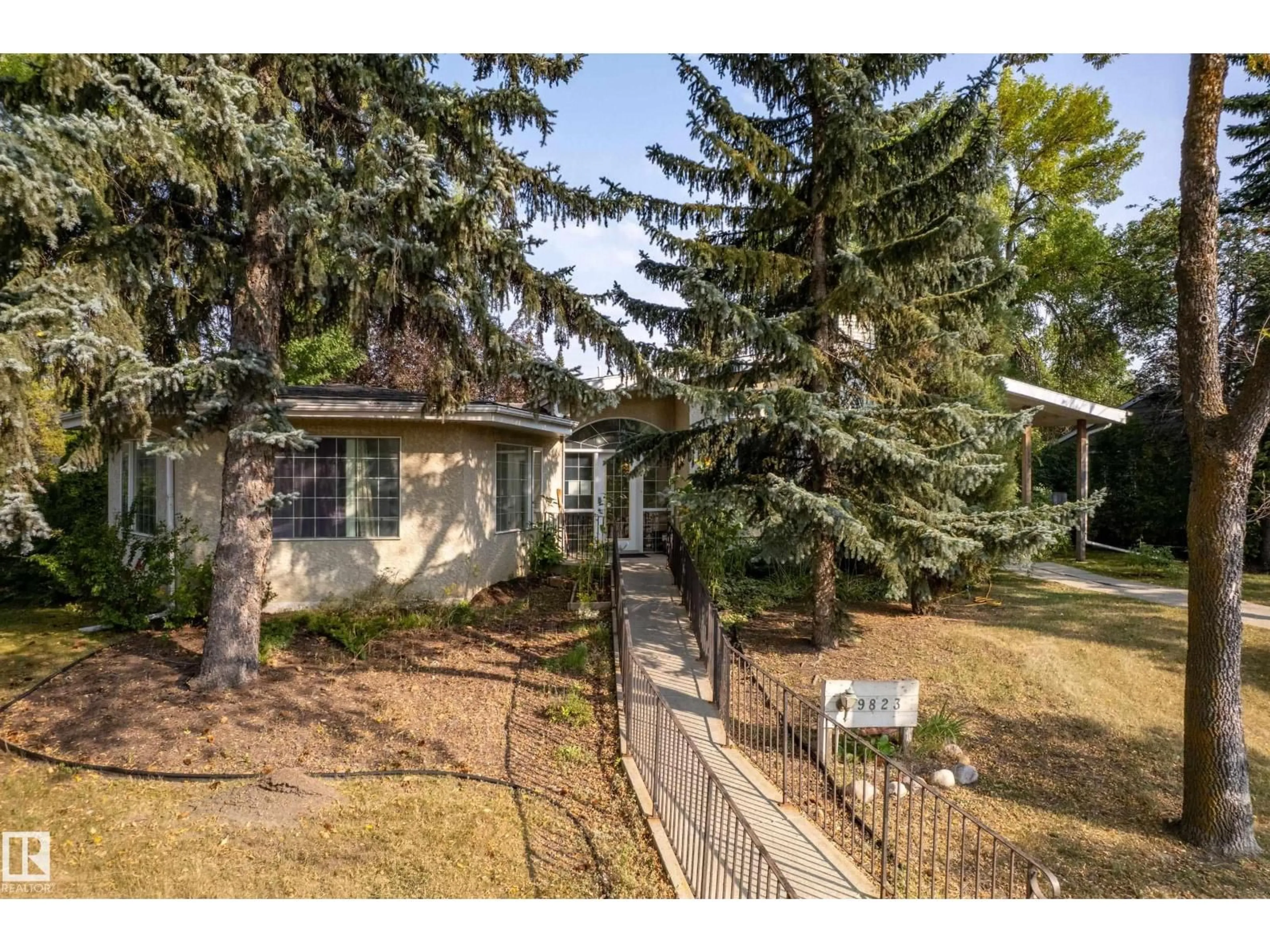 A pic from outside/outdoor area/front of a property/back of a property/a pic from drone, street for NW - 9823 142 ST, Edmonton Alberta T5N2N3